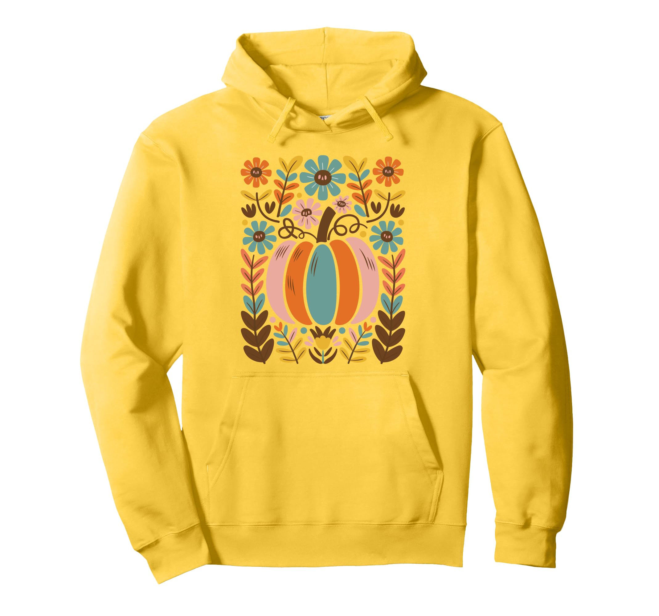 Floral Boho Pumpkin Halloween Fall Teens Hoodie - Graphic Print for Adults - T-Shirt, Sweatshirt, Hoodie