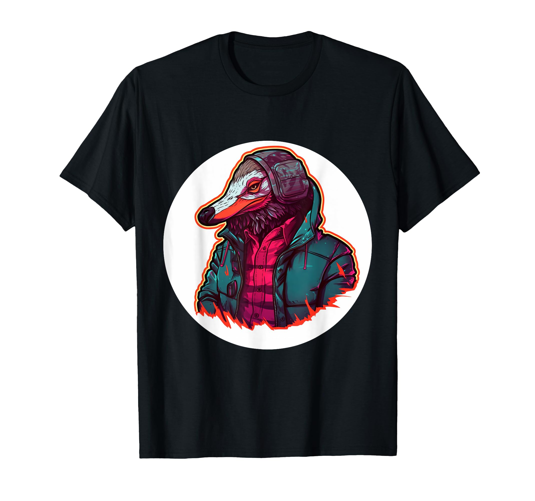 Urban Street Badger Outrun Aesthetic T-Shirt - Aesthetic Graphic for Adults - T-Shirt, Sweatshirt, Hoodie