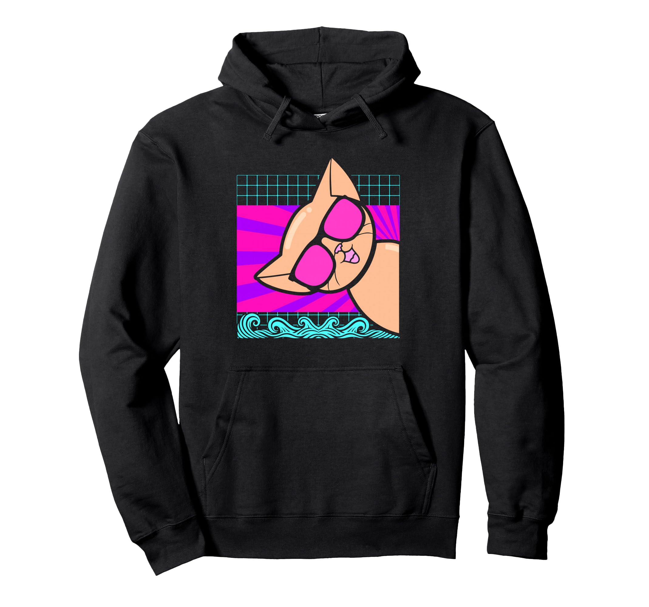 Aesthetic Vaporwave Outfits Cat Hoodie - Casual Everyday Wear for Adults - T-Shirt, Sweatshirt, Hoodie