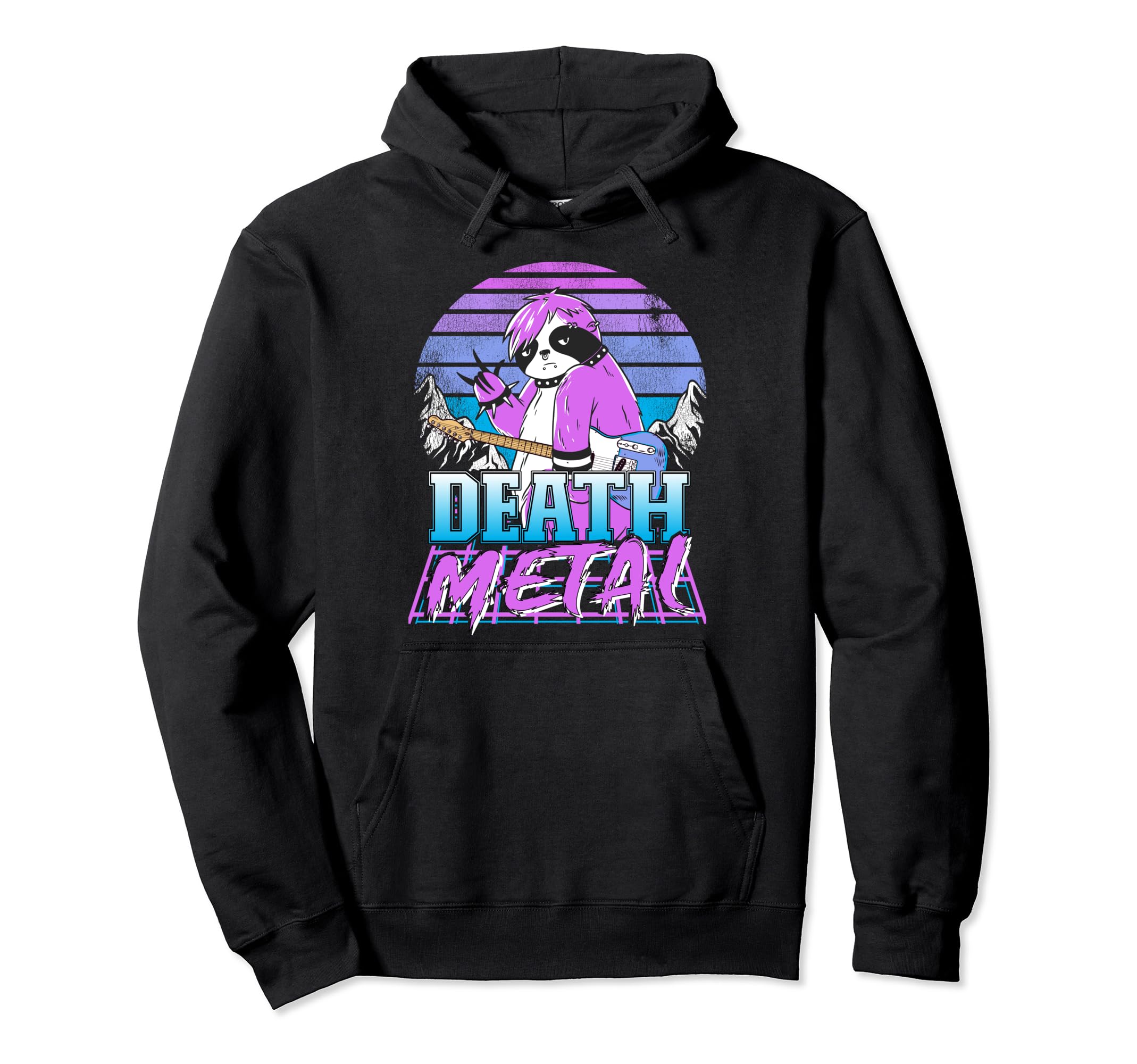 Retrowave Pastel Goth Sloth 80S Hoodie - Streetwear Style for Adults - T-Shirt, Sweatshirt, Hoodie