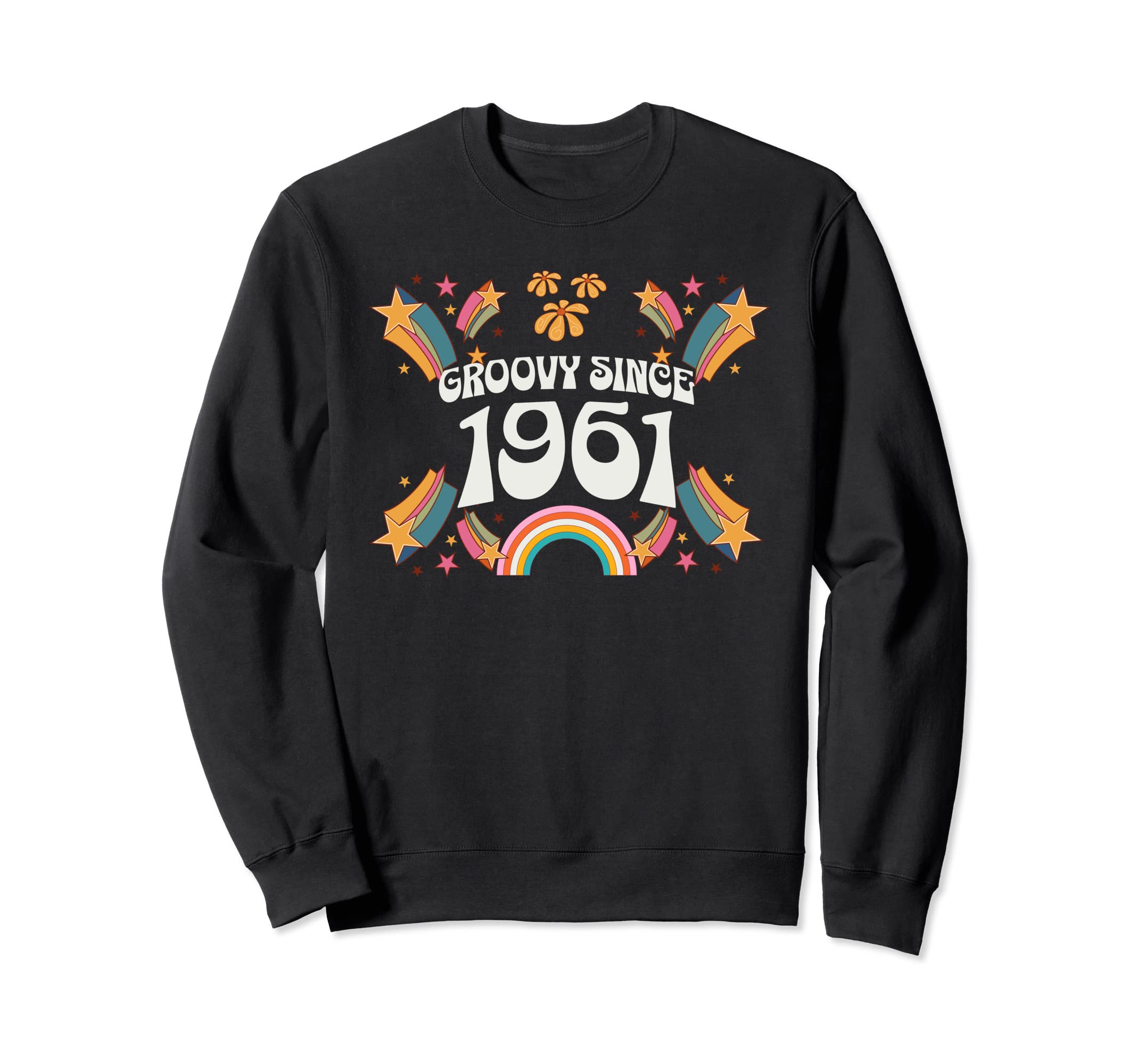 Groovy Since 1961 Birthday Sweatshirt - Aesthetic Graphic for Adults - T-Shirt, Sweatshirt, Hoodie