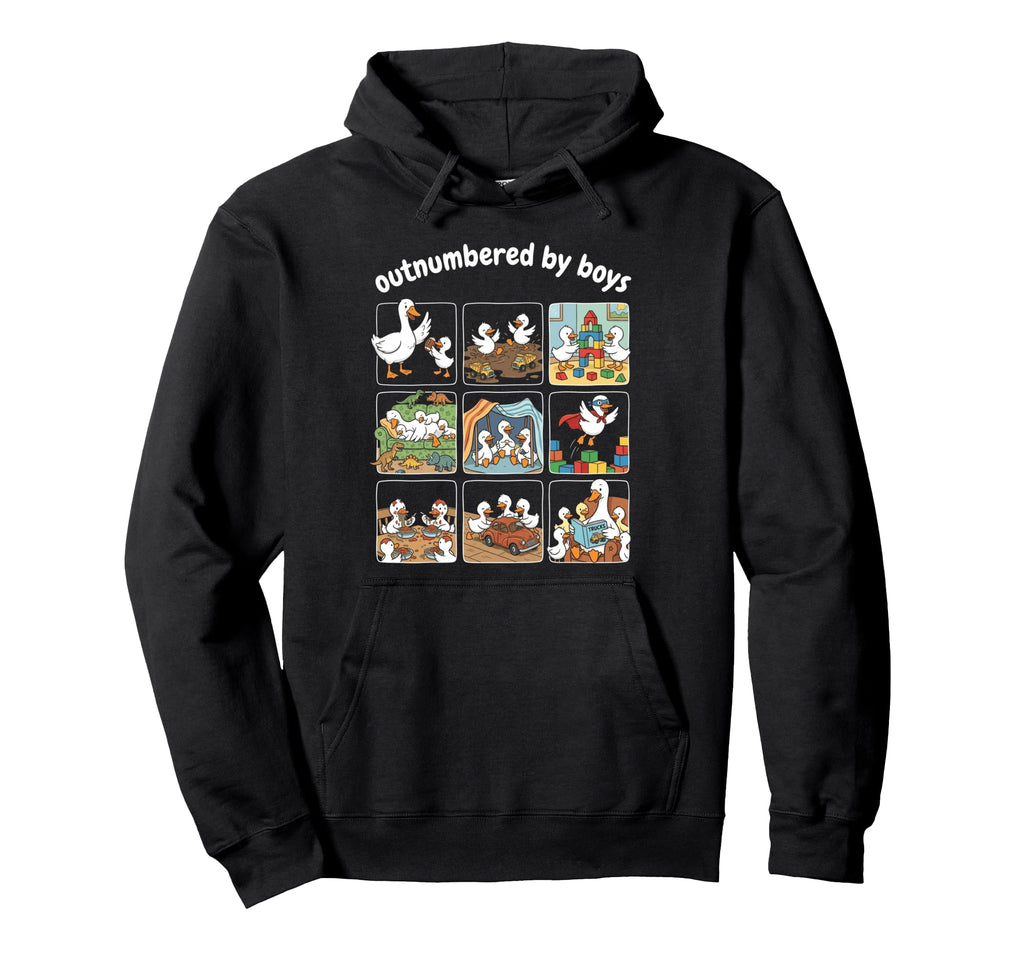 Outnumbered Duckling Toy Truck Football Hoodie - Trendy Graphic for Adults - T-Shirt, Sweatshirt, Hoodie