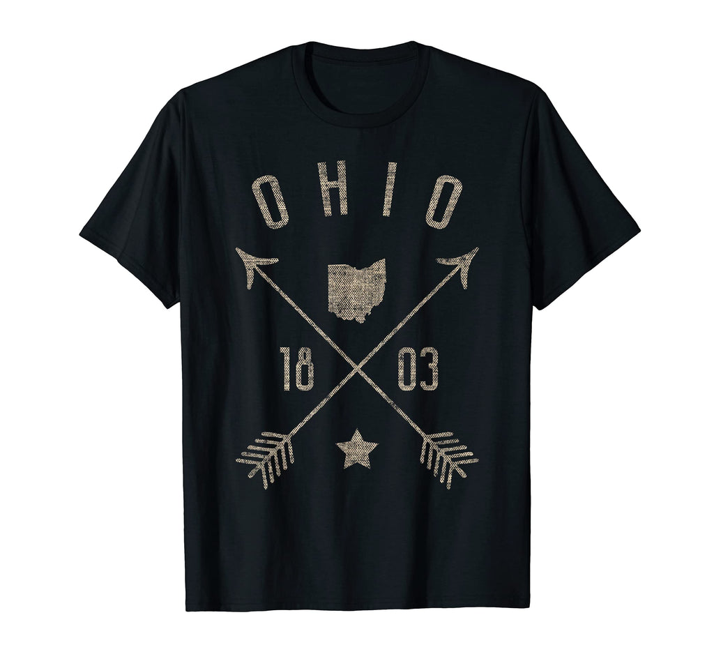 Ohio Distressed Home State Map Boho T-Shirt - Trendy Graphic for Adults - T-Shirt, Sweatshirt, Hoodie