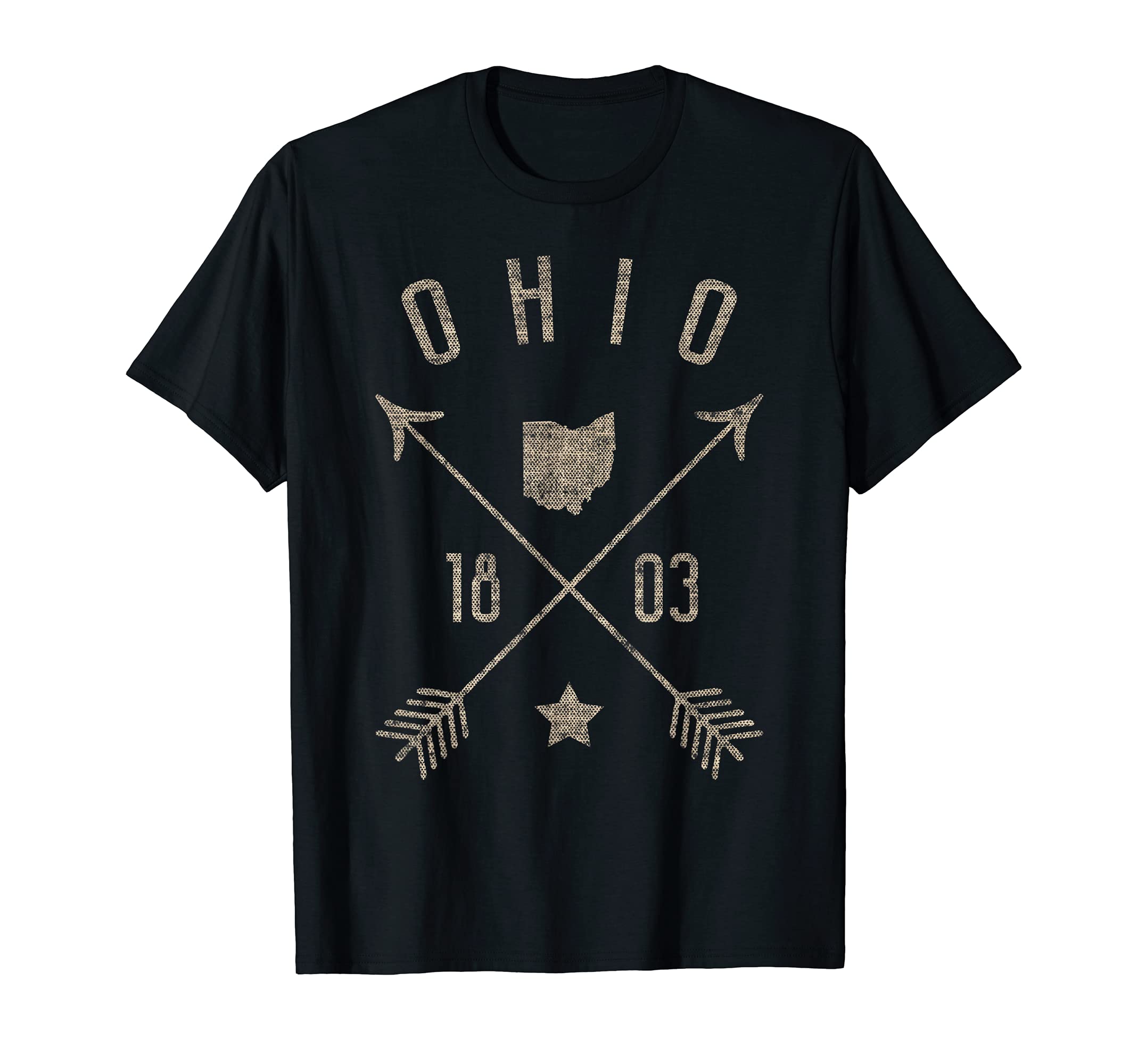 Ohio Distressed Home State Map Boho T-Shirt - Trendy Graphic for Adults - T-Shirt, Sweatshirt, Hoodie