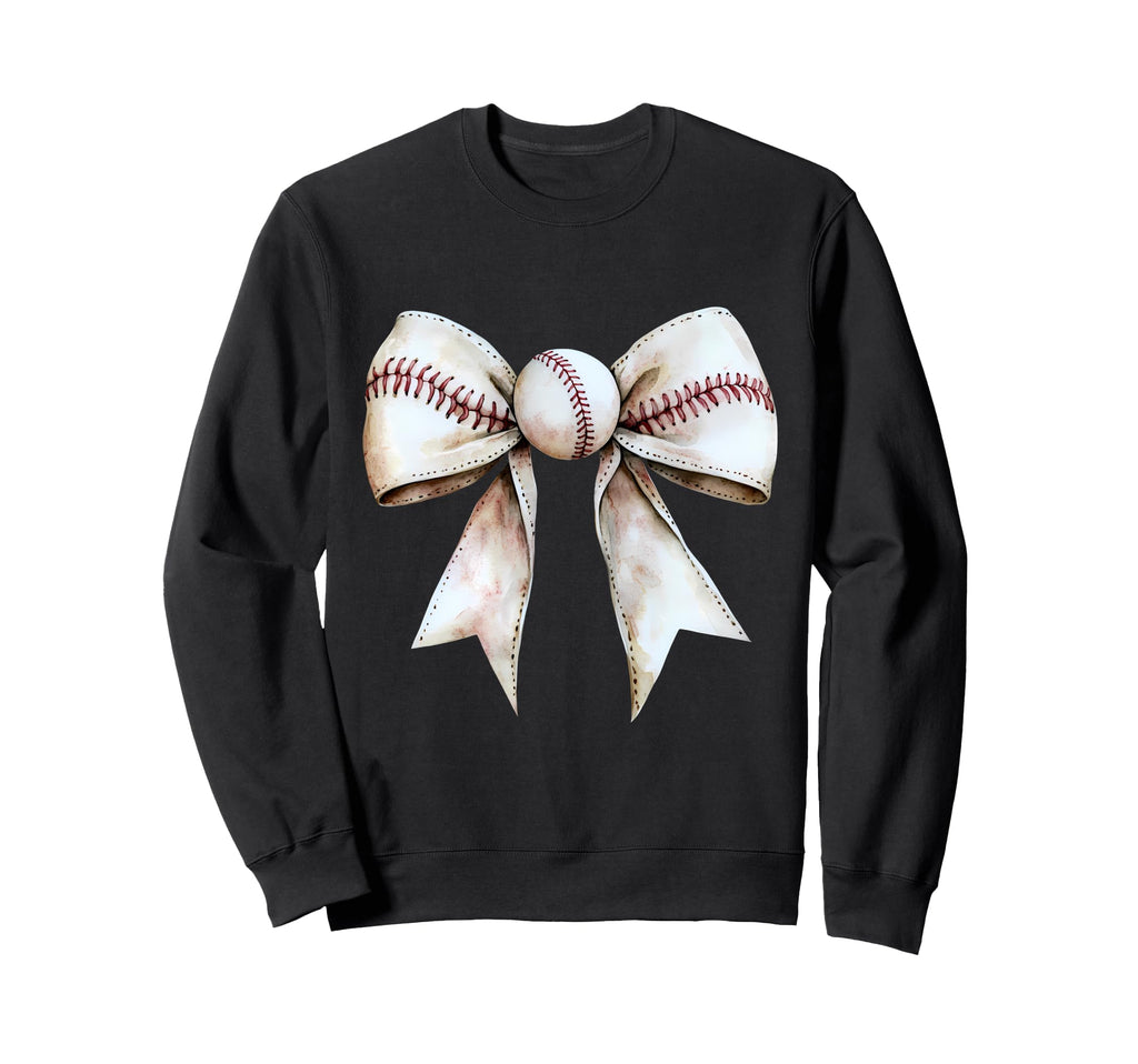 Baseball Coquette Bow Baseball Sweatshirt - Fun Novelty Design Men Women - T-Shirt, Sweatshirt, Hoodie