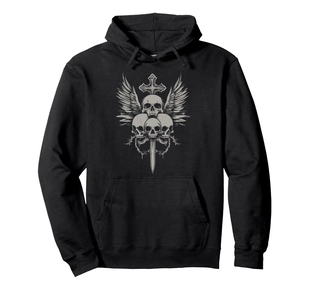 Skull Cross Y2K Grunge Aesthetic Alt Goth Hoodie - Graphic Print Unisex - T-Shirt, Sweatshirt, Hoodie