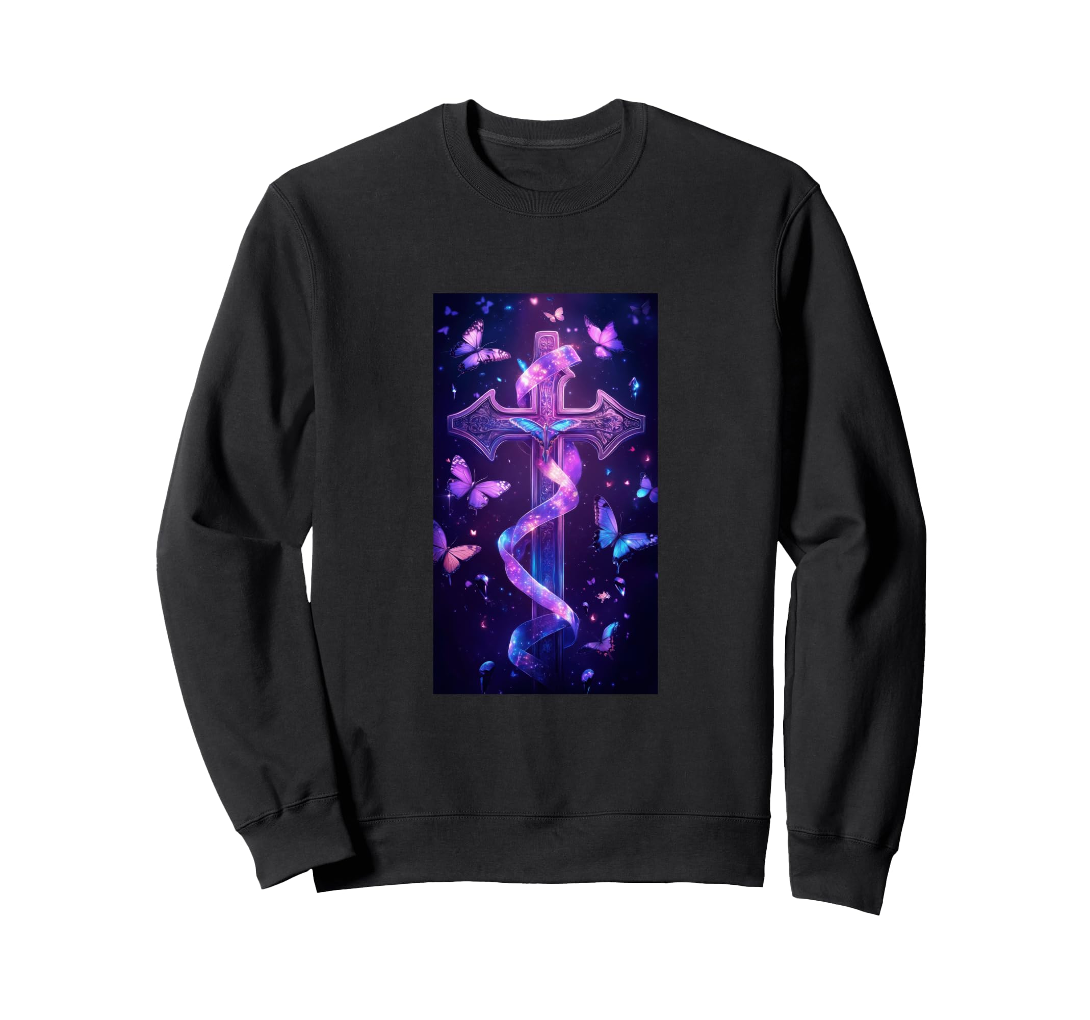 Gothic Cross Grunge Aesthetic Sweatshirt - Casual Everyday Wear for Adults - T-Shirt, Sweatshirt, Hoodie