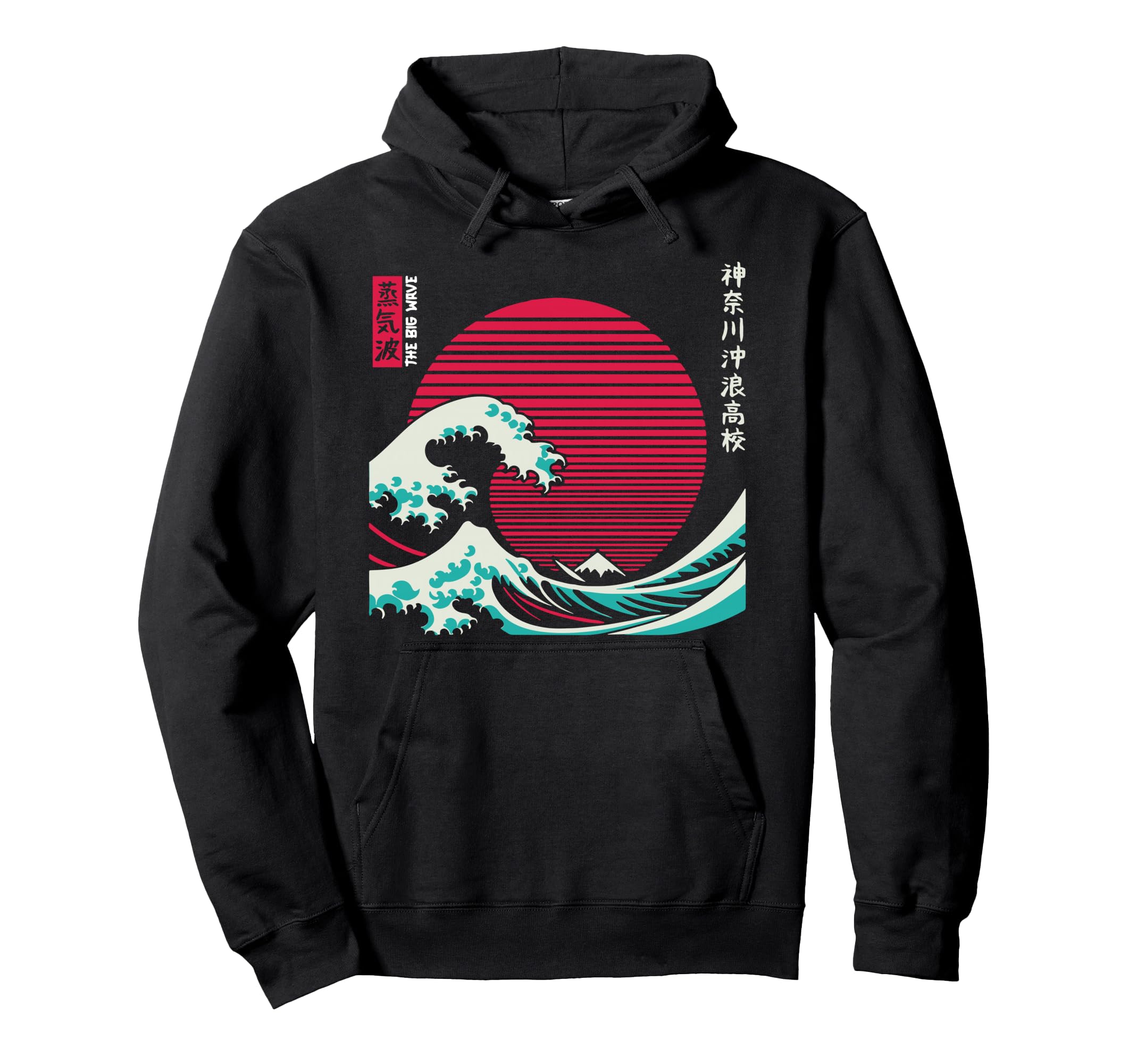Vaporwave Great Wave Off Kanagawa Hoodie - Aesthetic Graphic Men Women - T-Shirt, Sweatshirt, Hoodie