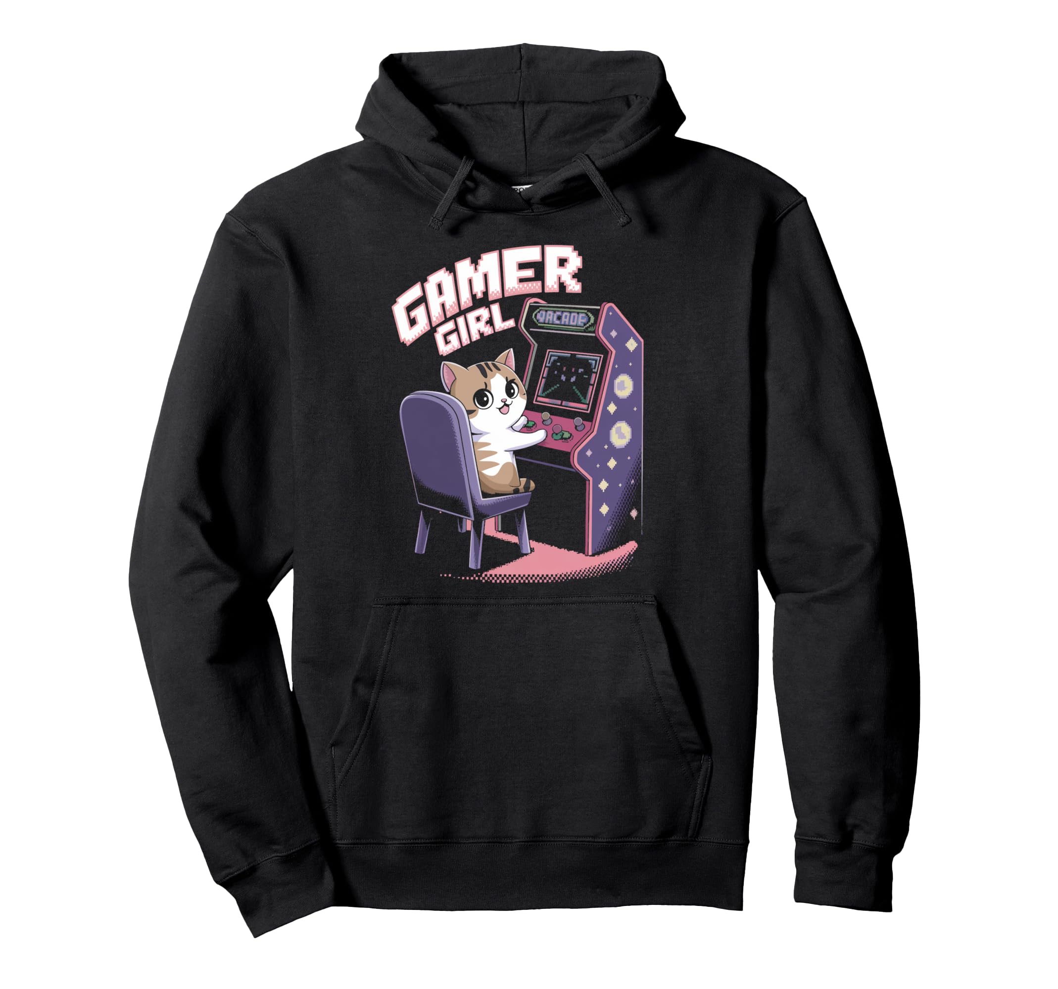 Gamer Cat Kitten Arcade Gamer Gaming Hoodie - Streetwear Style Unisex - T-Shirt, Sweatshirt, Hoodie