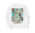 Cowhide Leopard Blue Turquoise Howdy Sweatshirt - Trendy Graphic Unisex - T-Shirt, Sweatshirt, Hoodie