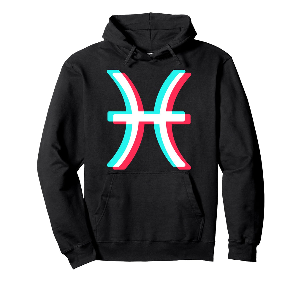 Pisces Glitch Aesthetic Vaporwave Zodiac Hoodie - Custom Art Print Unisex - T-Shirt, Sweatshirt, Hoodie
