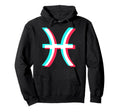 Pisces Glitch Aesthetic Vaporwave Zodiac Hoodie - Custom Art Print Unisex - T-Shirt, Sweatshirt, Hoodie