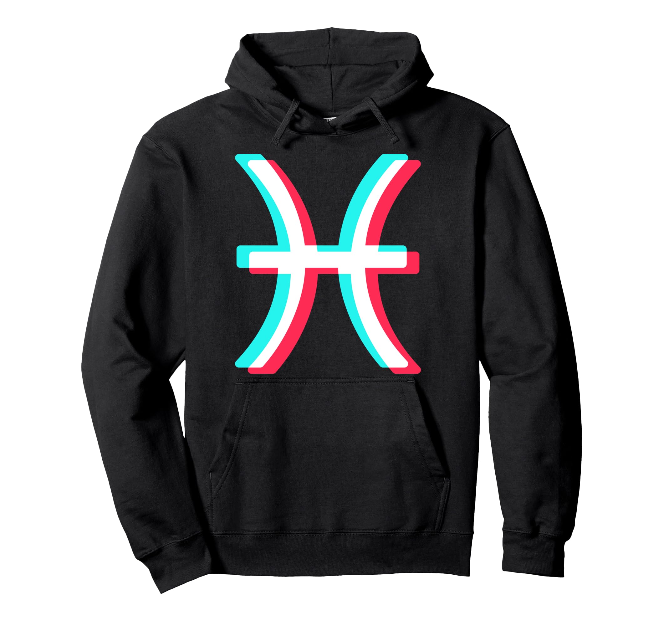 Pisces Glitch Aesthetic Vaporwave Zodiac Hoodie - Custom Art Print Unisex - T-Shirt, Sweatshirt, Hoodie