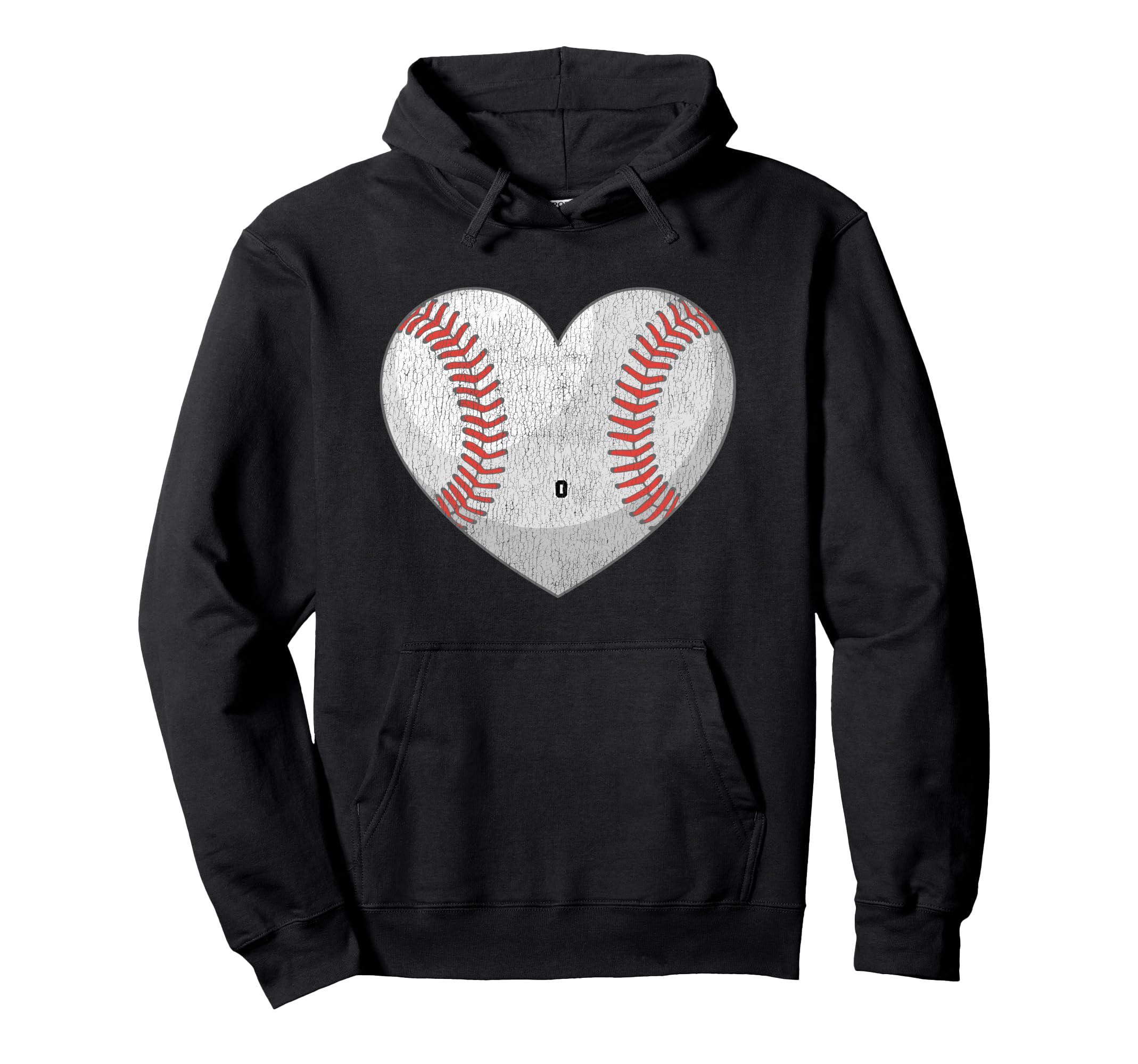 Baseball Number 0 Distressed Heart Hoodie - Trendy Graphic for Adults - T-Shirt, Sweatshirt, Hoodie
