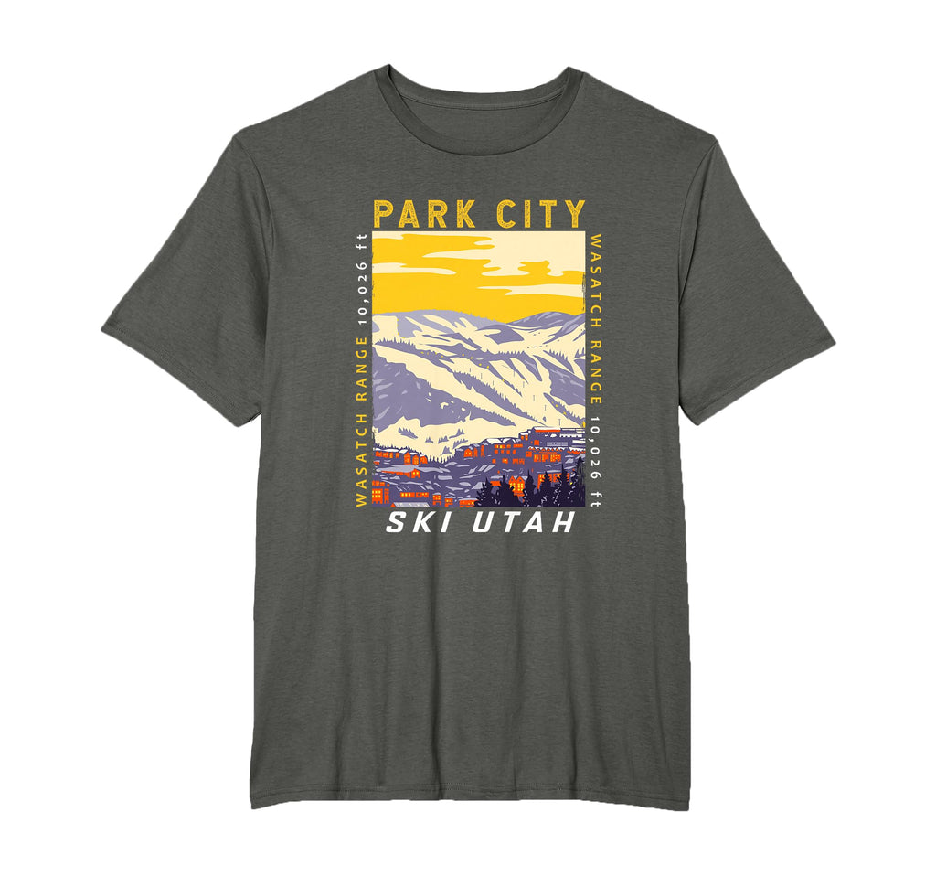 Park City Ski Area Utah Distressed T-Shirt - Fun Novelty Design Men Women - T-Shirt, Sweatshirt, Hoodie