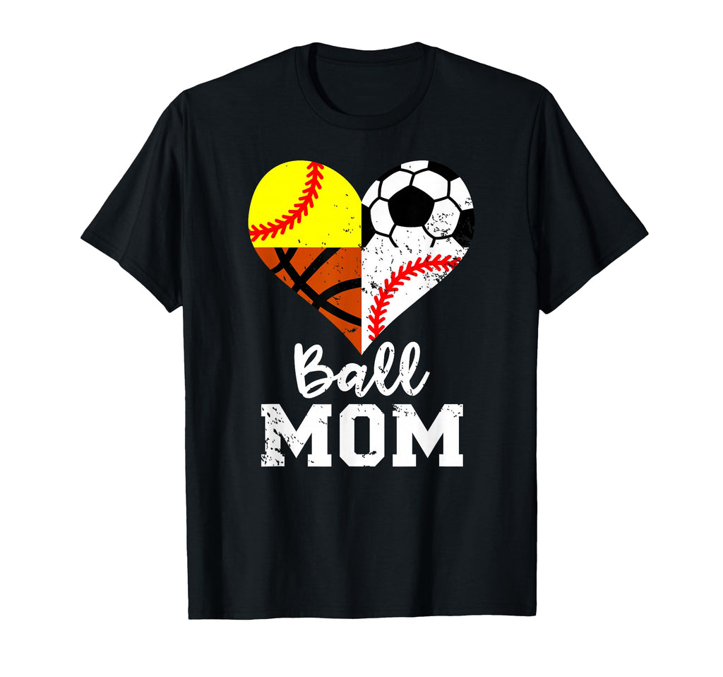 Ball Mom Funny Soccer Baseball T-Shirt - Minimalist Print for Adults - T-Shirt, Sweatshirt, Hoodie