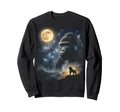Howling Gorilla Full Moon Starry Sweatshirt - Minimalist Print for Adults - T-Shirt, Sweatshirt, Hoodie