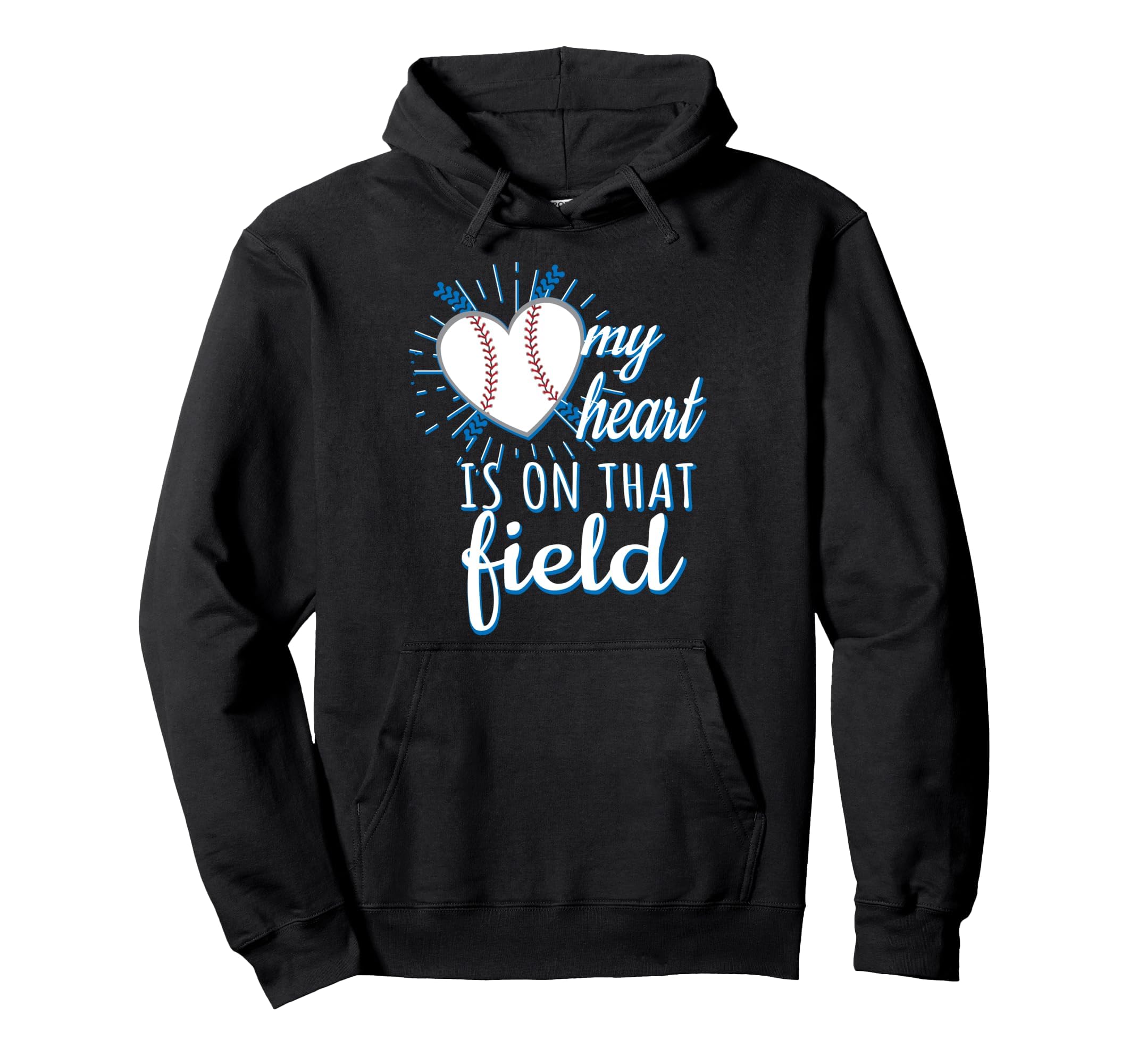My Heart Is That Field Baseball Mom Hoodie - Streetwear Style for Adults - T-Shirt, Sweatshirt, Hoodie
