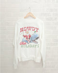 Christmas Howdy Okie Holidays White Thrifted - Adult & Kids T-Shirts, Sweatshirts & Hoodies apparel design preview 1