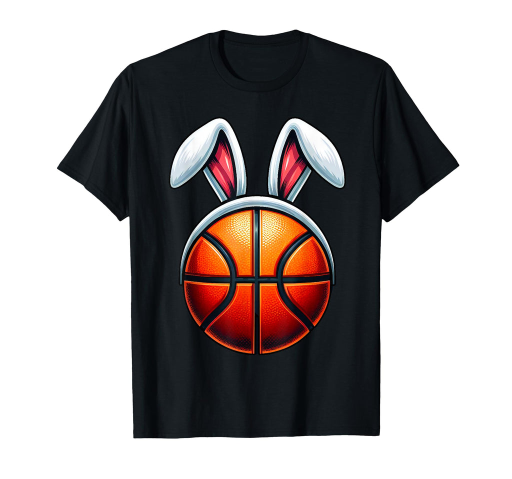 Basketball Easter Bunny Ears Easter T-Shirt - Minimalist Print for Adults - T-Shirt, Sweatshirt, Hoodie