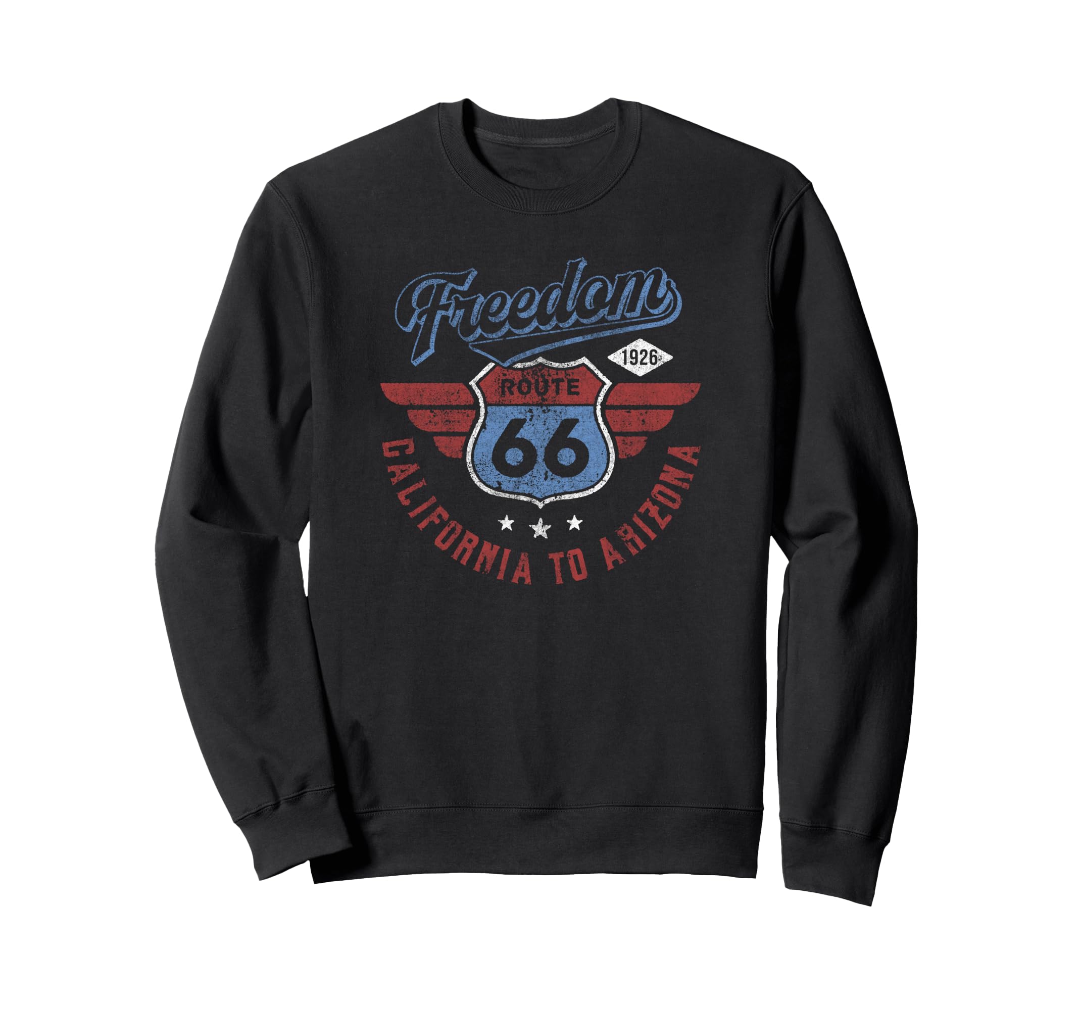 Trendy Route 66 Freedom Sweatshirt - Casual Everyday Wear Men Women - T-Shirt, Sweatshirt, Hoodie