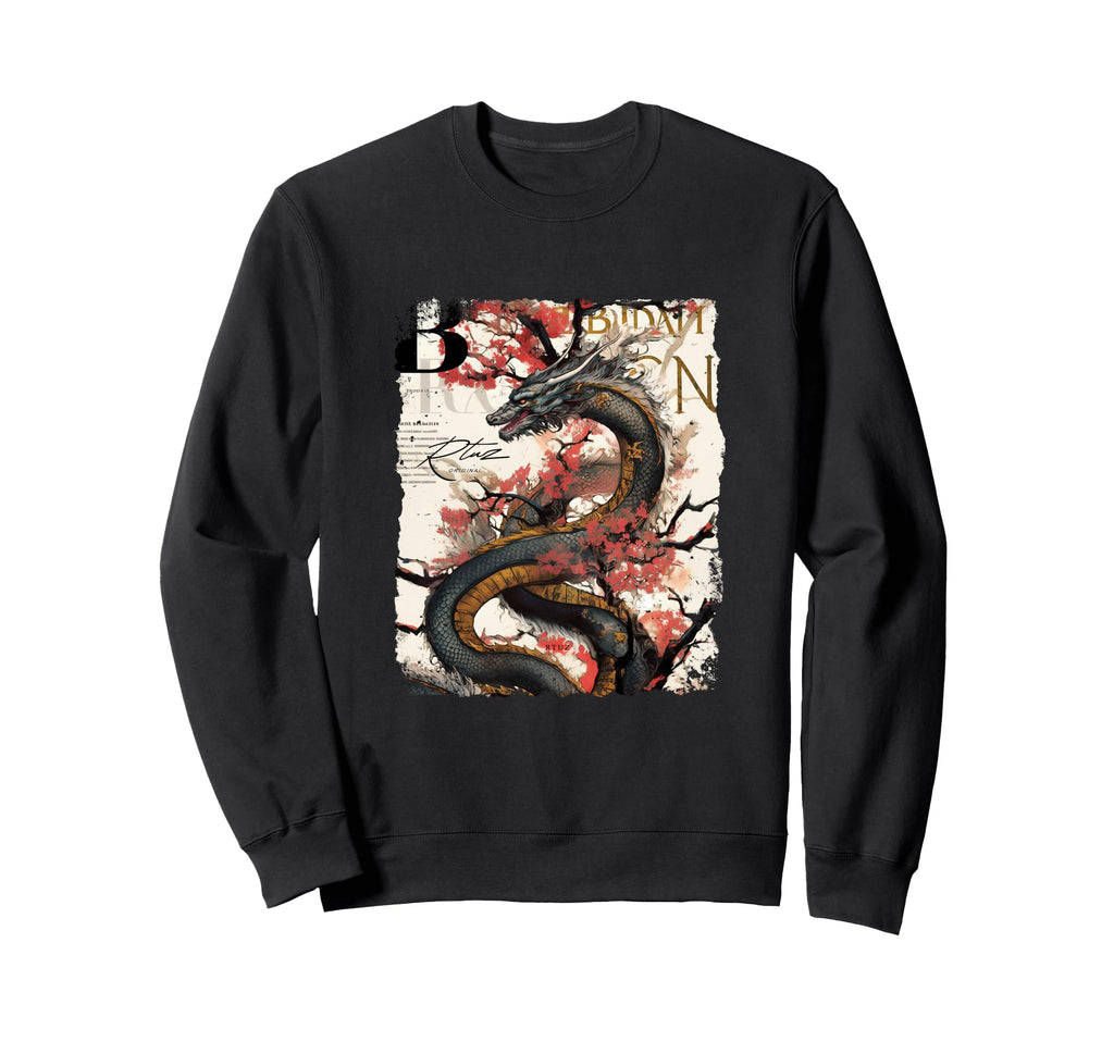 Aesthetic Dragon Streetwear Sweatshirt - Minimalist Print for Adults - T-Shirt, Sweatshirt, Hoodie