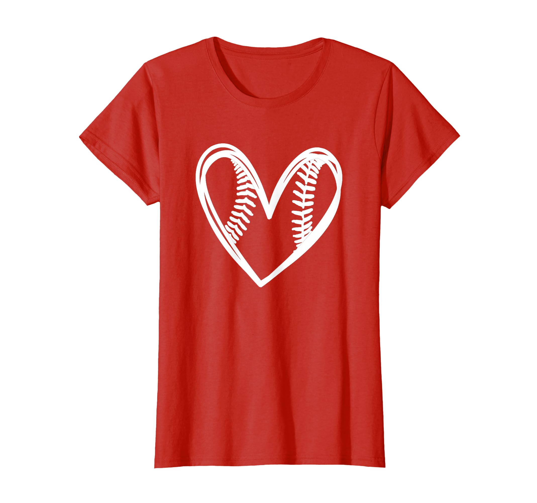 Baseball Outlined Heart Teens Love T-Shirt - Minimalist Print for Adults - T-Shirt, Sweatshirt, Hoodie