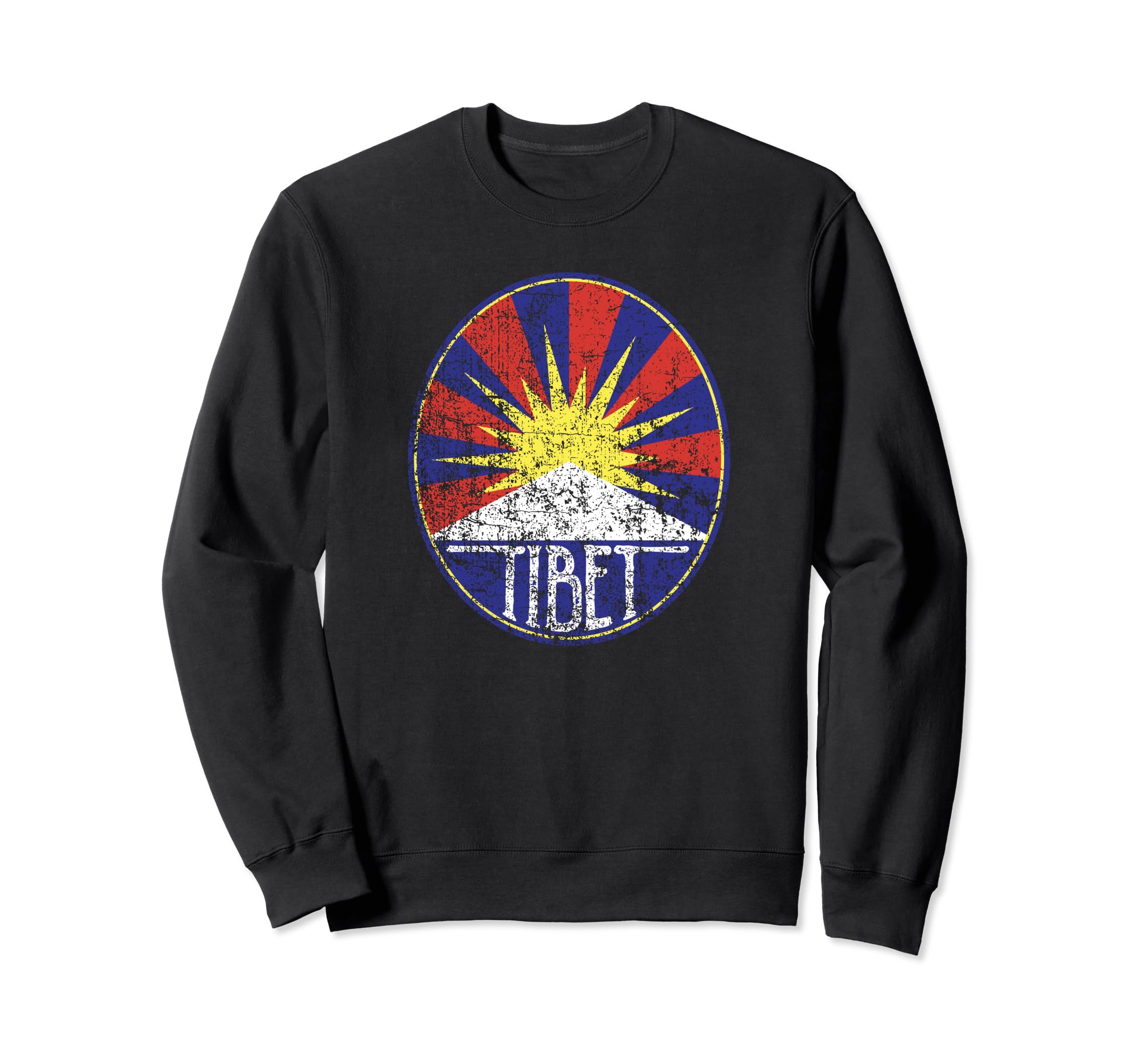 Distressed Tibet Flag Tibetan Pride Sweatshirt - Graphic Print Unisex - T-Shirt, Sweatshirt, Hoodie