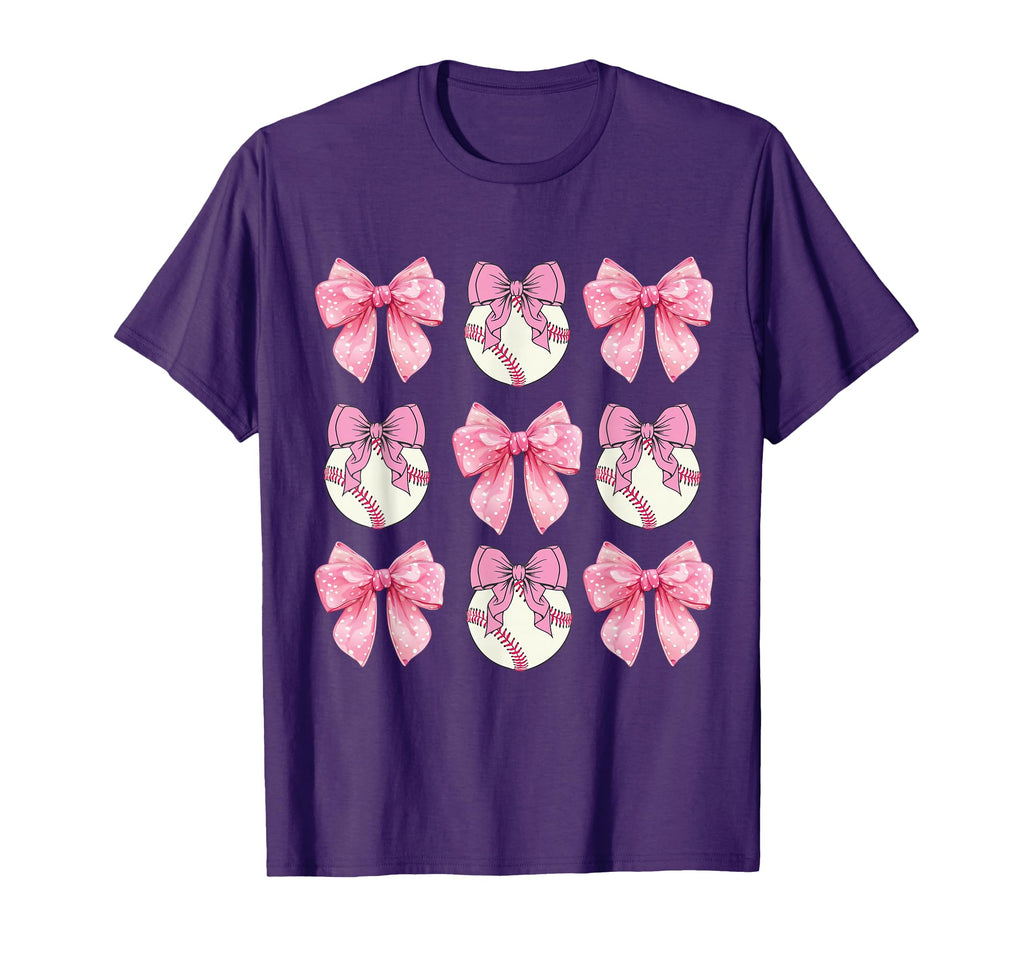 Baseball Coquette Bow Baseball Mom T-Shirt - Fun Novelty Design for Adults - T-Shirt, Sweatshirt, Hoodie