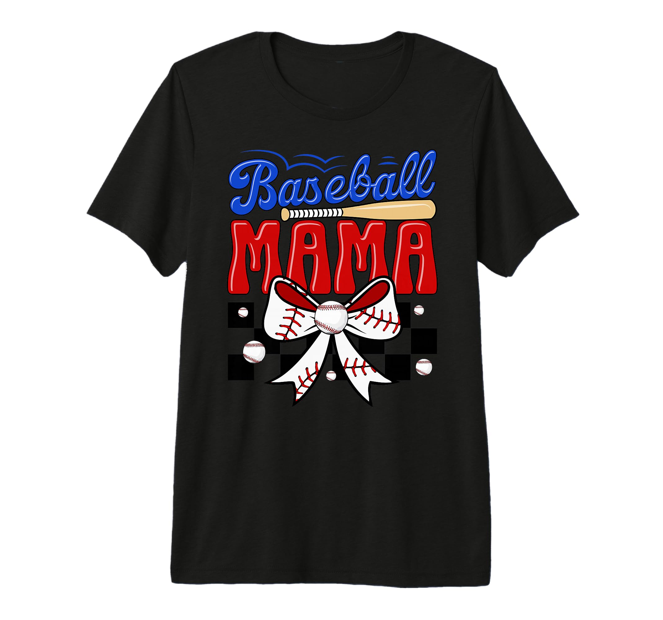 Baseball Mama Bat Bow Ball Sweatshirt - Casual Everyday Wear Men Women - T-Shirt, Sweatshirt, Hoodie