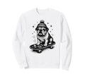 Skateboard Dog Bulldog Skater Sweatshirt - Custom Art Print for Adults - T-Shirt, Sweatshirt, Hoodie