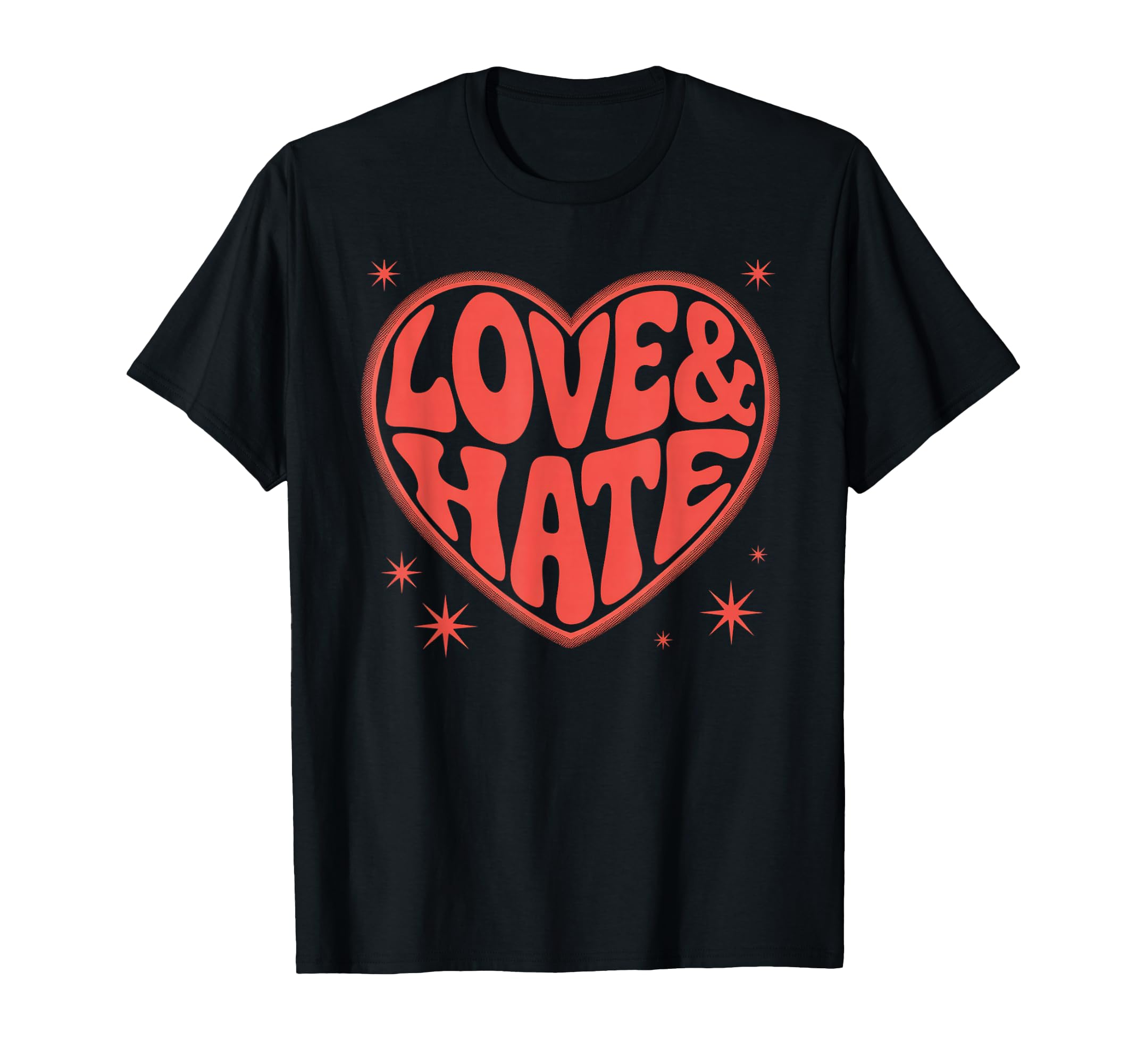 Love Hate 1970S Typography Art T-Shirt - Unique Graphic Men Women - T-Shirt, Sweatshirt, Hoodie