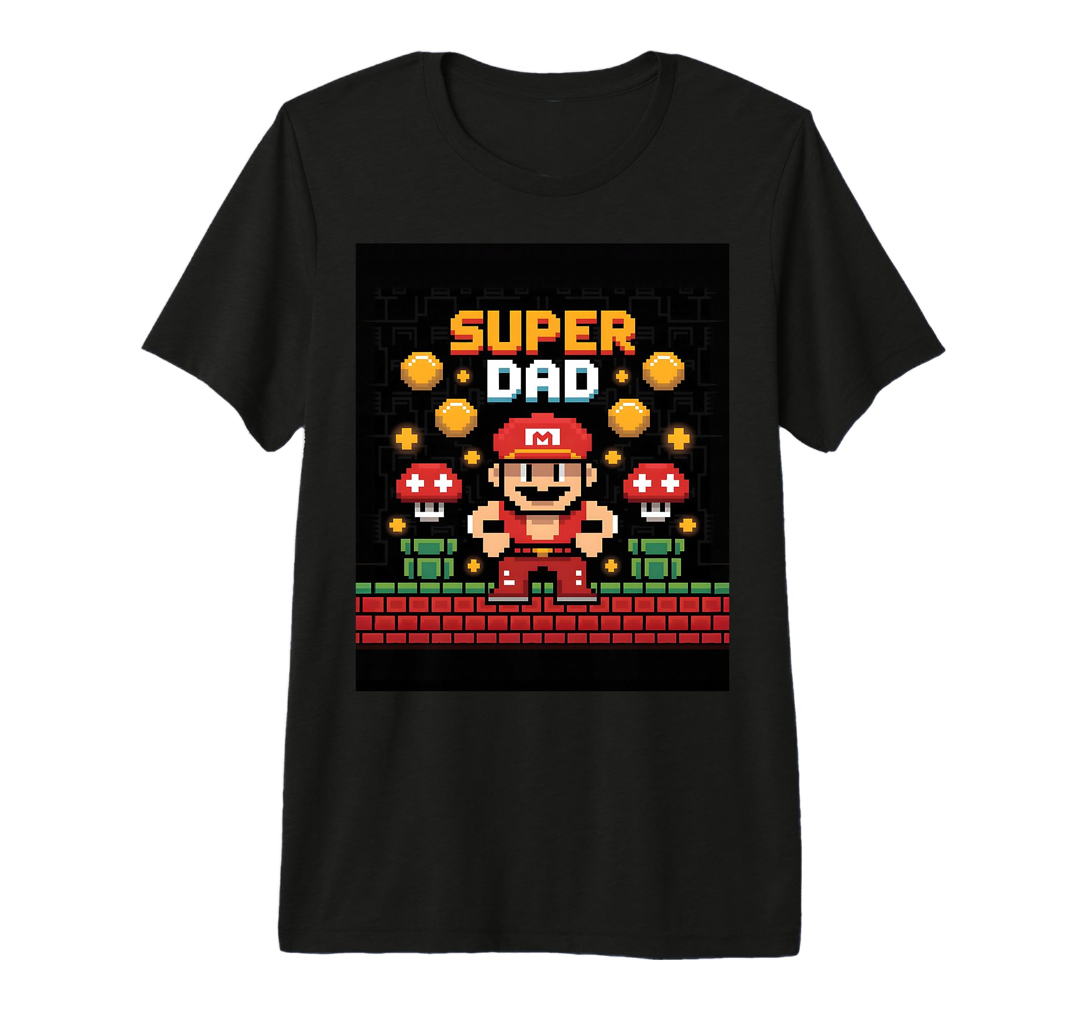 8 Bit Super Dad Pixel Art Fathers T-Shirt - Minimalist Print for Adults - T-Shirt, Sweatshirt, Hoodie