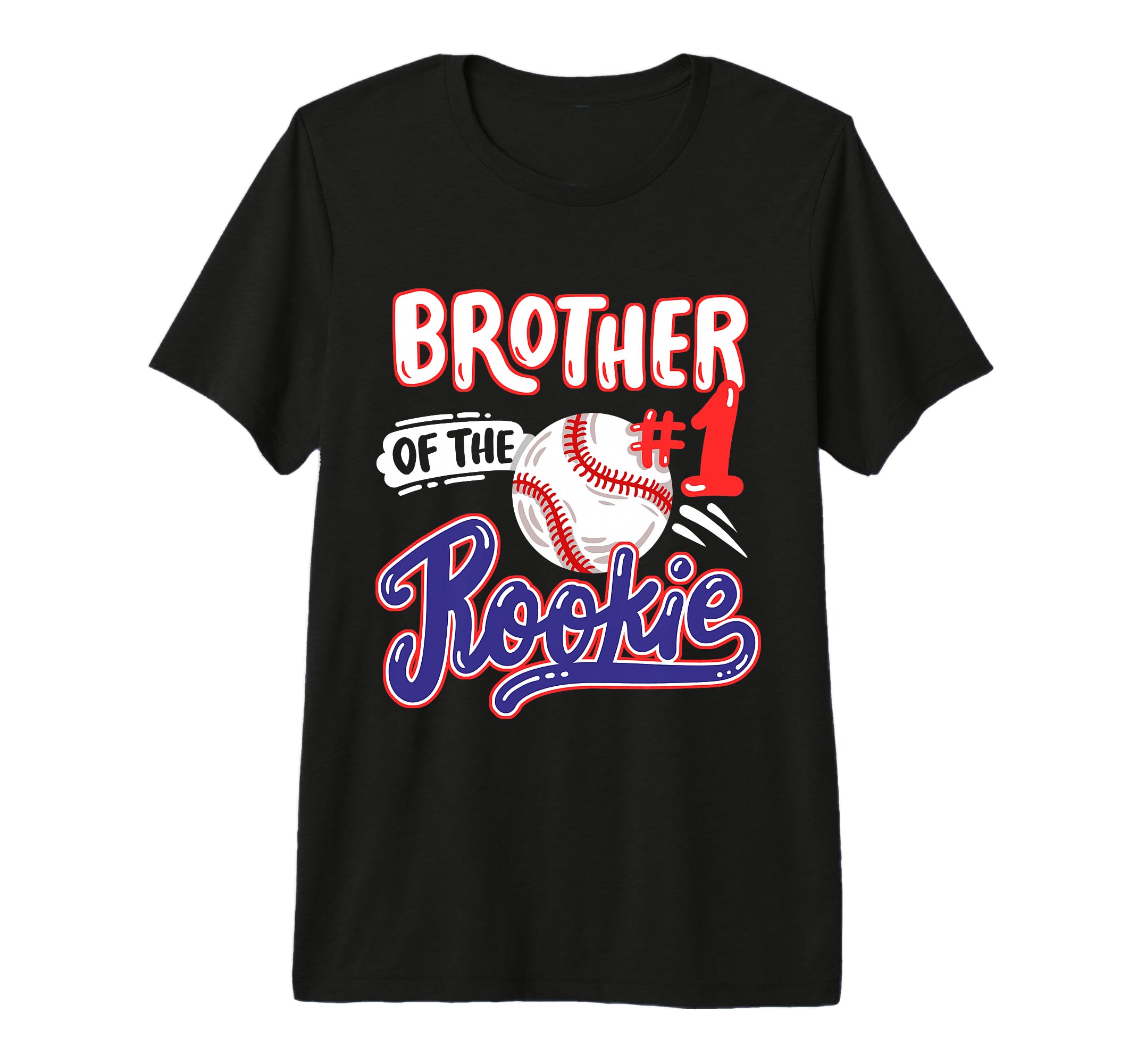 Brother Rookie 1St Baseball Birthday T-Shirt - Minimalist Print Men Women - T-Shirt, Sweatshirt, Hoodie