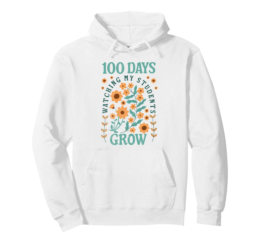 100 Days School Teacher Growing Boho Hoodie - Casual Everyday Wear Unisex - T-Shirt, Sweatshirt, Hoodie