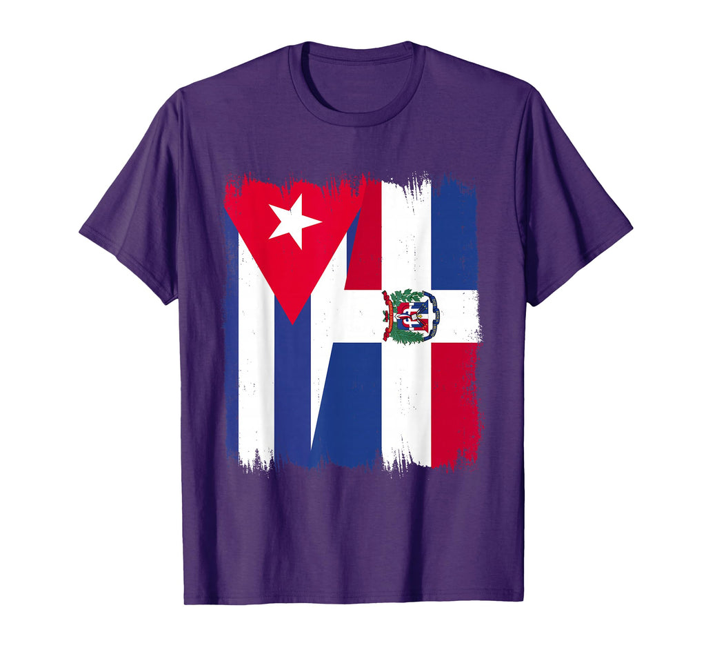Cuba Dominican Republic Half Flag T-Shirt - Custom Art Print Men Women - T-Shirt, Sweatshirt, Hoodie