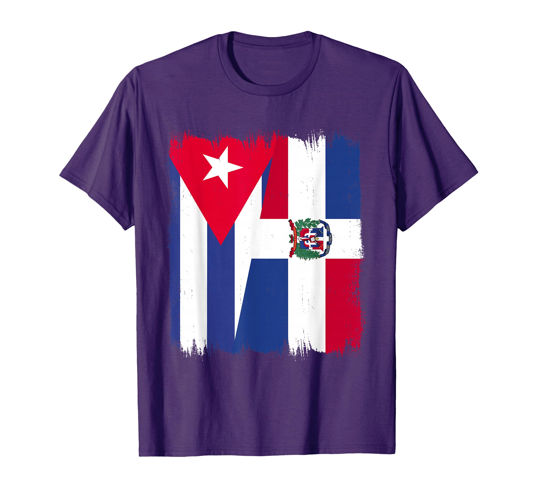 Cuba Dominican Republic Half Flag T-Shirt - Custom Art Print Men Women - T-Shirt, Sweatshirt, Hoodie