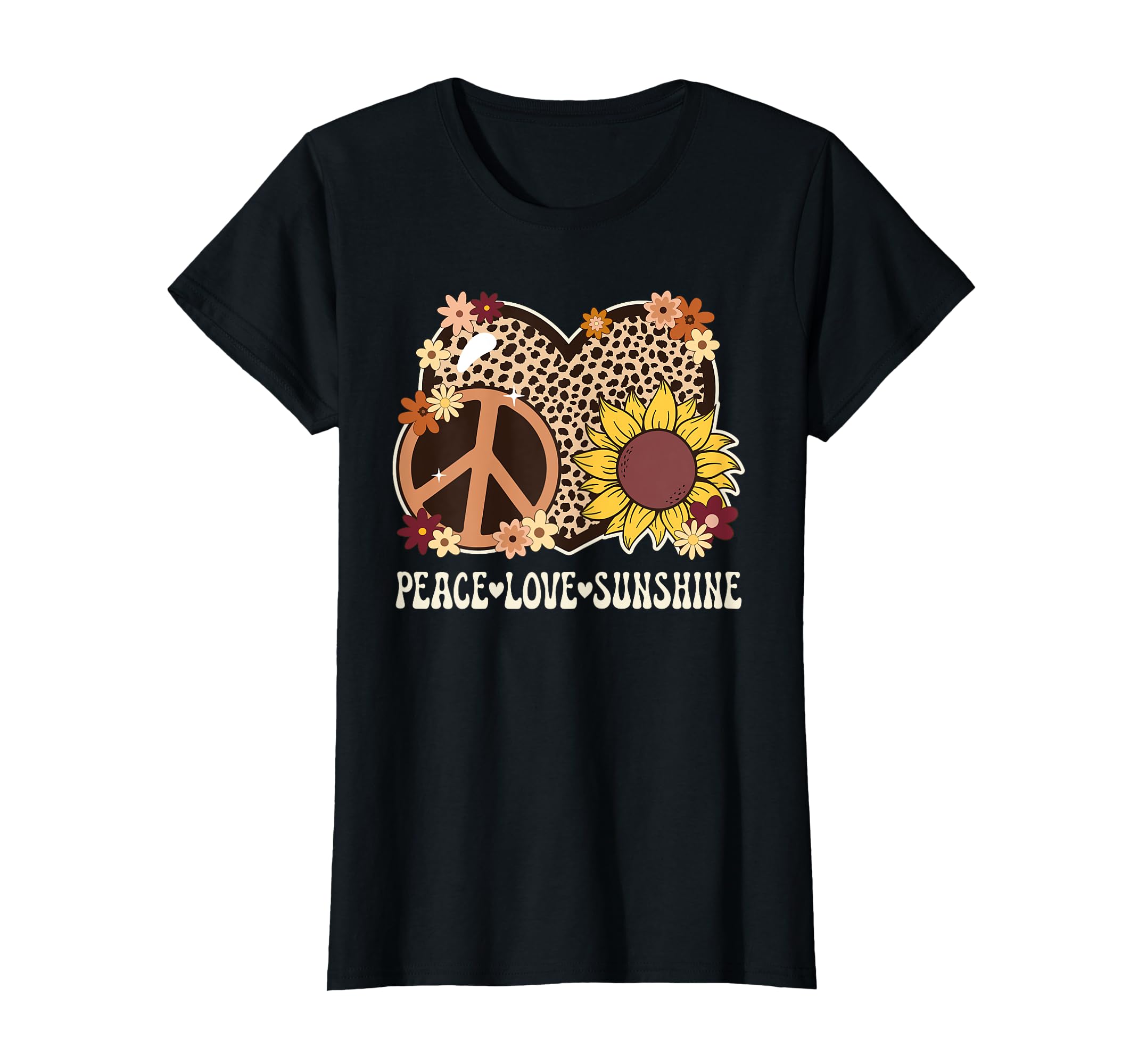 Peace Love Sunshine Cheetah T-Shirt - Minimalist Print for Adults - T-Shirt, Sweatshirt, Hoodie