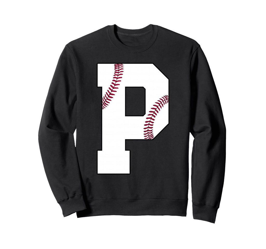 P Baseball Initial Personalized Sweatshirt - Minimalist Print Unisex - T-Shirt, Sweatshirt, Hoodie