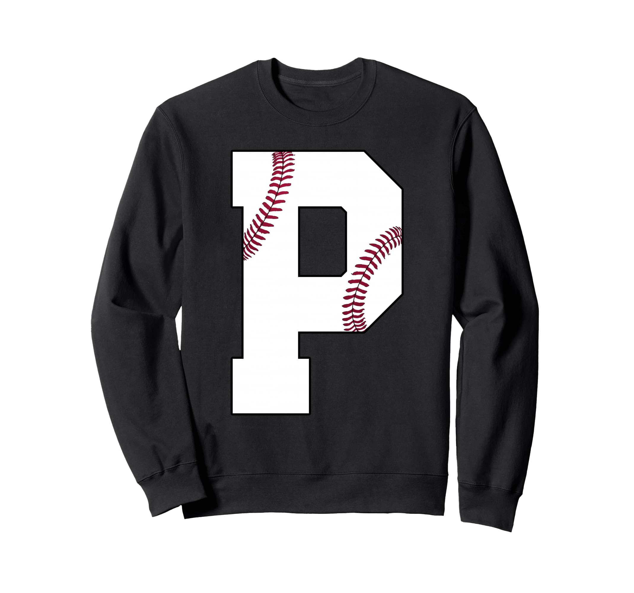 P Baseball Initial Personalized Sweatshirt - Minimalist Print Unisex - T-Shirt, Sweatshirt, Hoodie