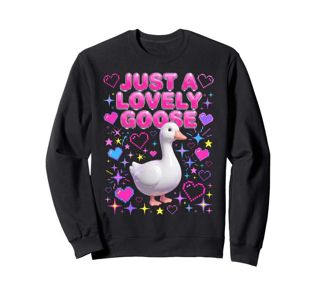Just Lovely Goose Y2K Valentines Sweatshirt - Minimalist Print Men Women - T-Shirt, Sweatshirt, Hoodie