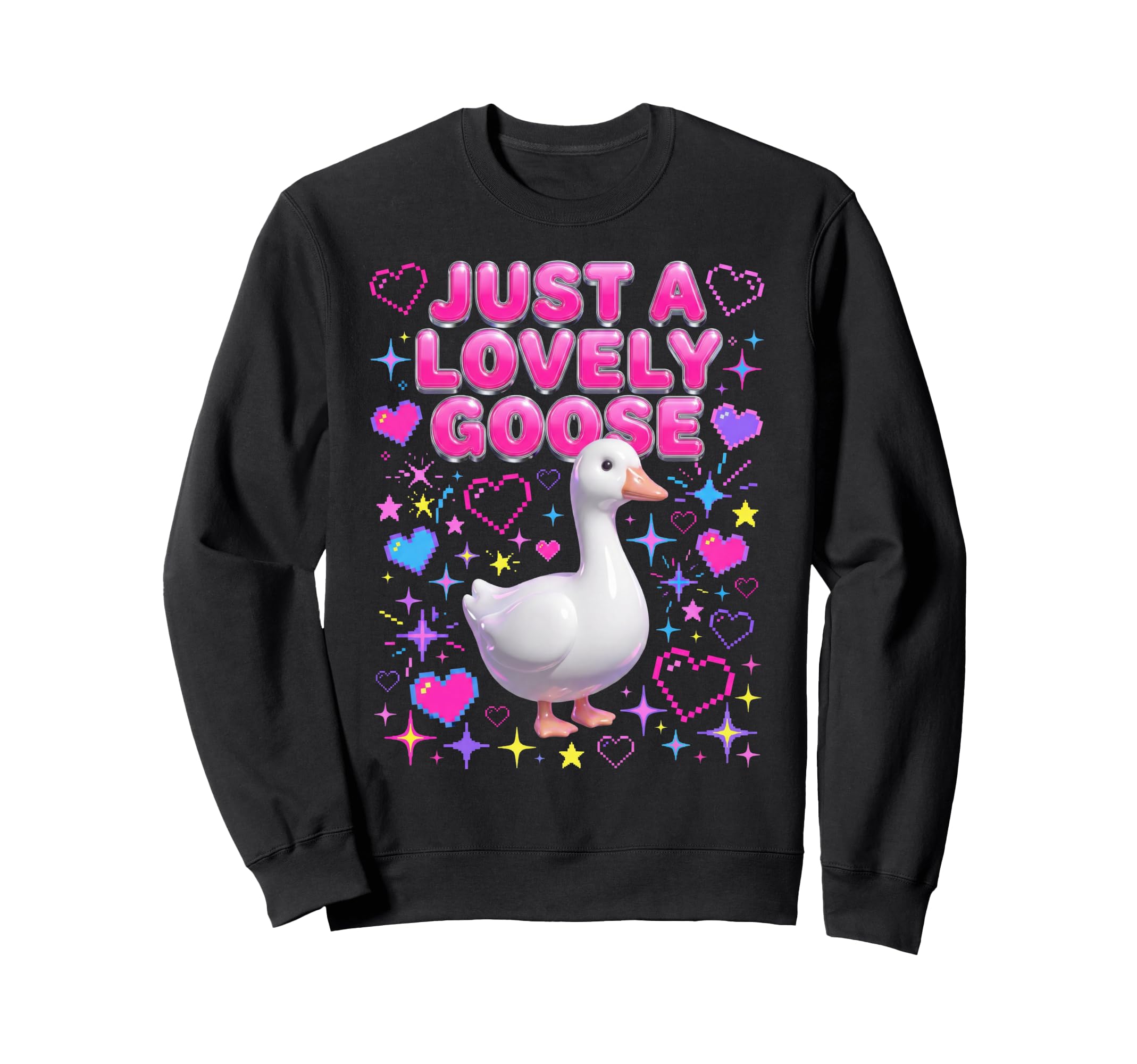 Just Lovely Goose Y2K Valentines Sweatshirt - Minimalist Print Men Women - T-Shirt, Sweatshirt, Hoodie