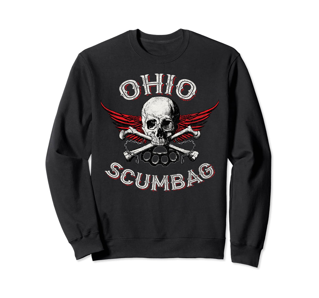 Funny Ohio Scumbag Distressed Skull Sweatshirt - Trendy Graphic Unisex - T-Shirt, Sweatshirt, Hoodie