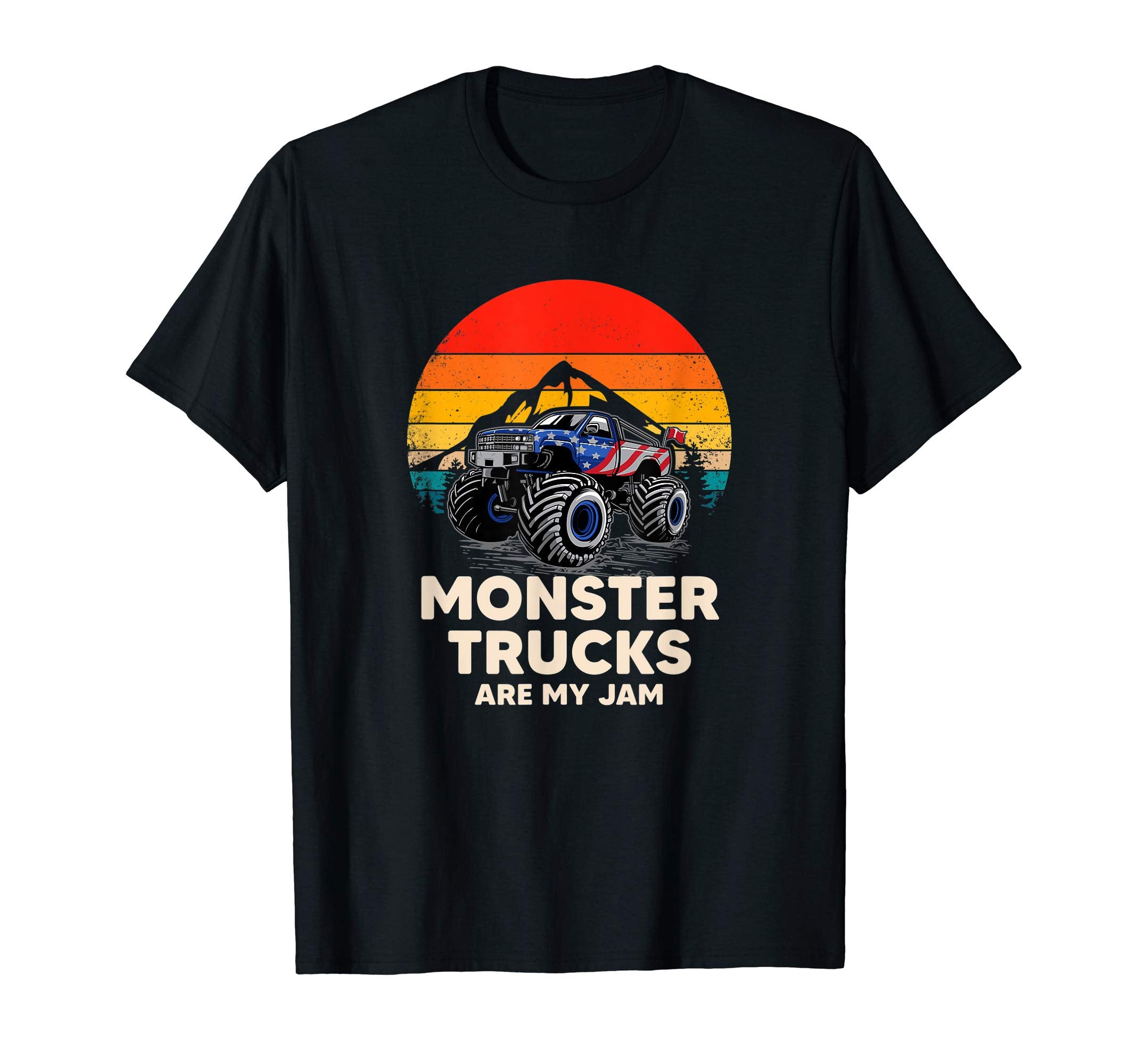 Monster Truck Are My Jam Sunset T-Shirt - Unique Graphic Unisex - T-Shirt, Sweatshirt, Hoodie