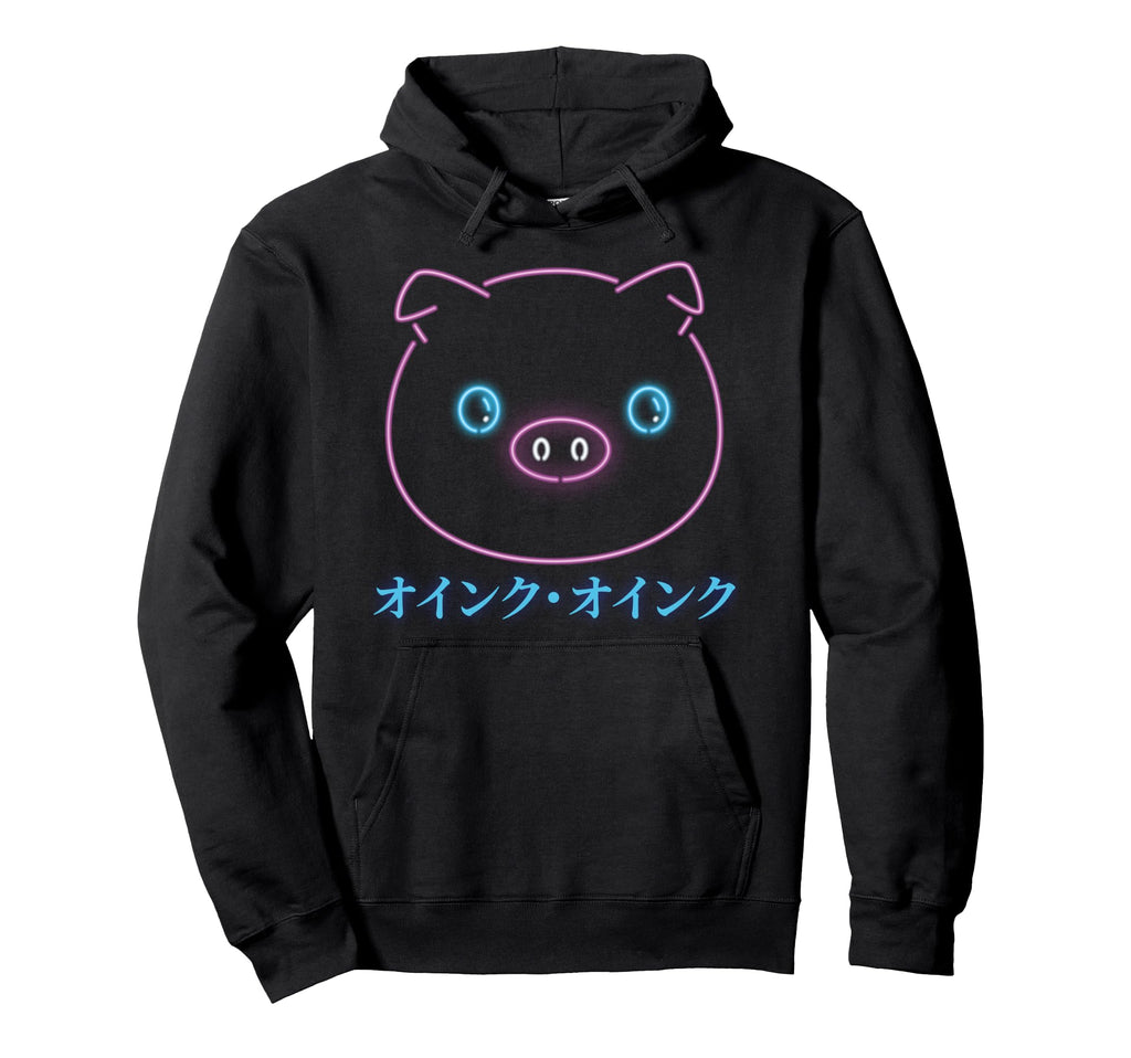 Anime Vaporwave Pig Japanese Aesthetics Hoodie - Unique Graphic for Adults - T-Shirt, Sweatshirt, Hoodie