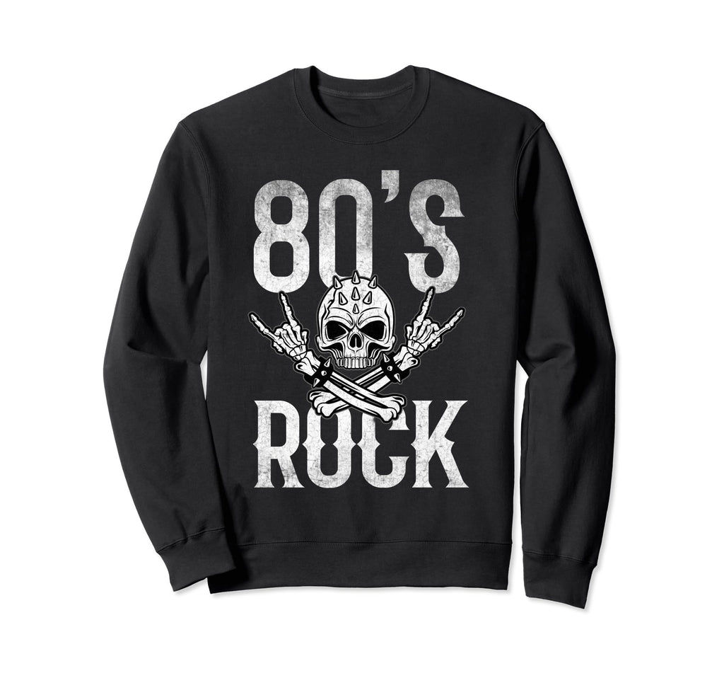 80S Rock And Roll Distressed Sweatshirt - Streetwear Style for Adults - T-Shirt, Sweatshirt, Hoodie
