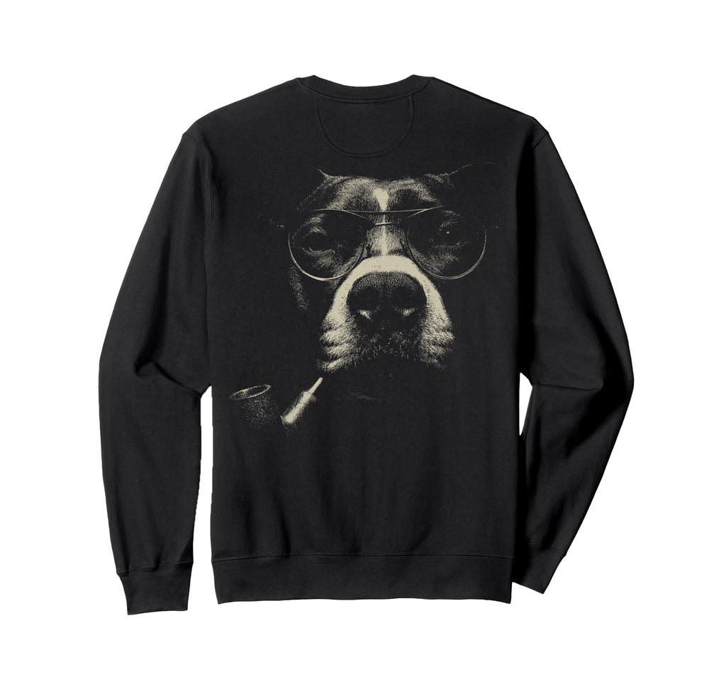 Pitbull Smoking Pipe Glasses Sweatshirt - Streetwear Style for Adults - T-Shirt, Sweatshirt, Hoodie