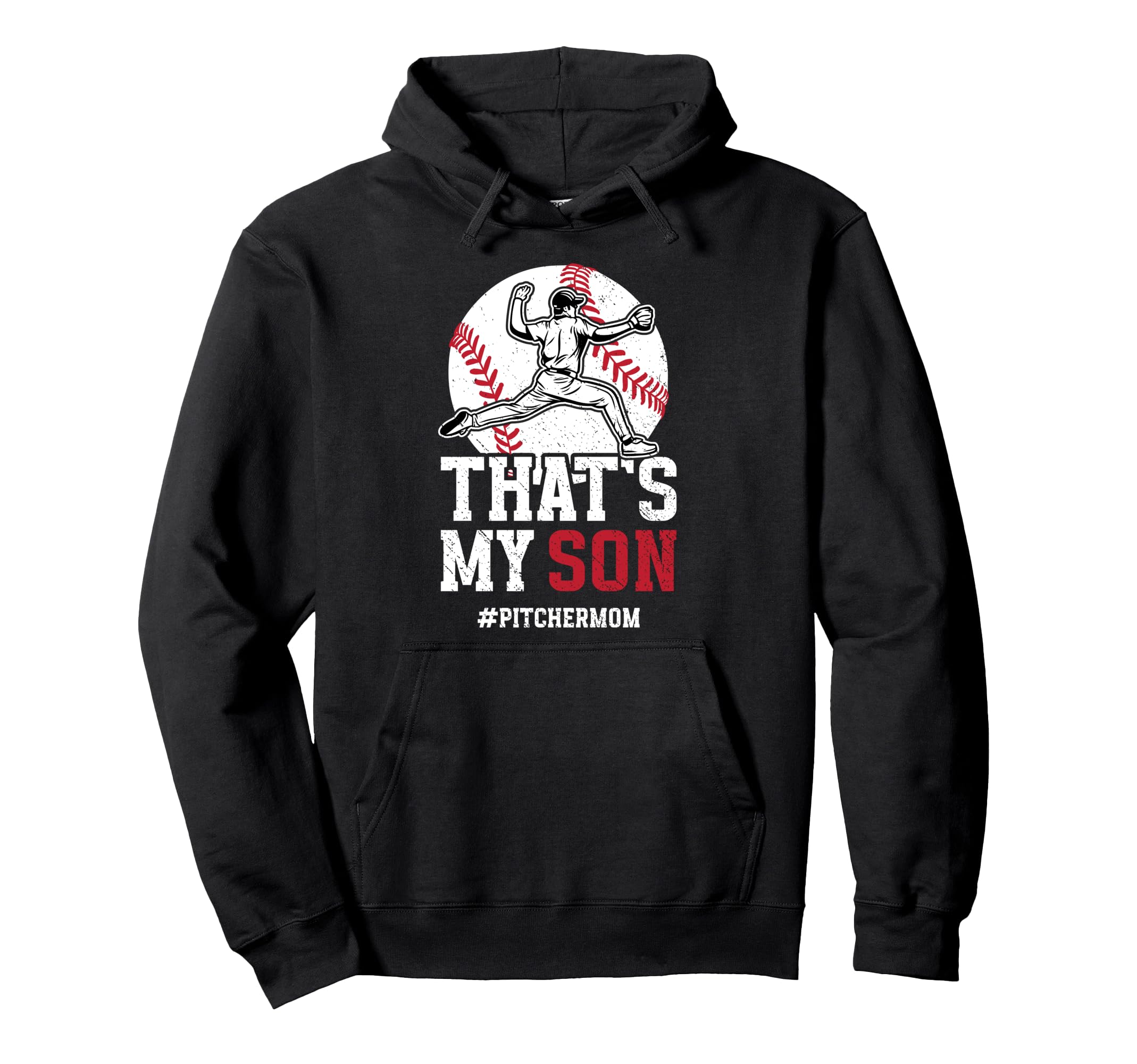 Thats My Son Baseball Pitcher Mom Hoodie - Minimalist Print Men Women - T-Shirt, Sweatshirt, Hoodie