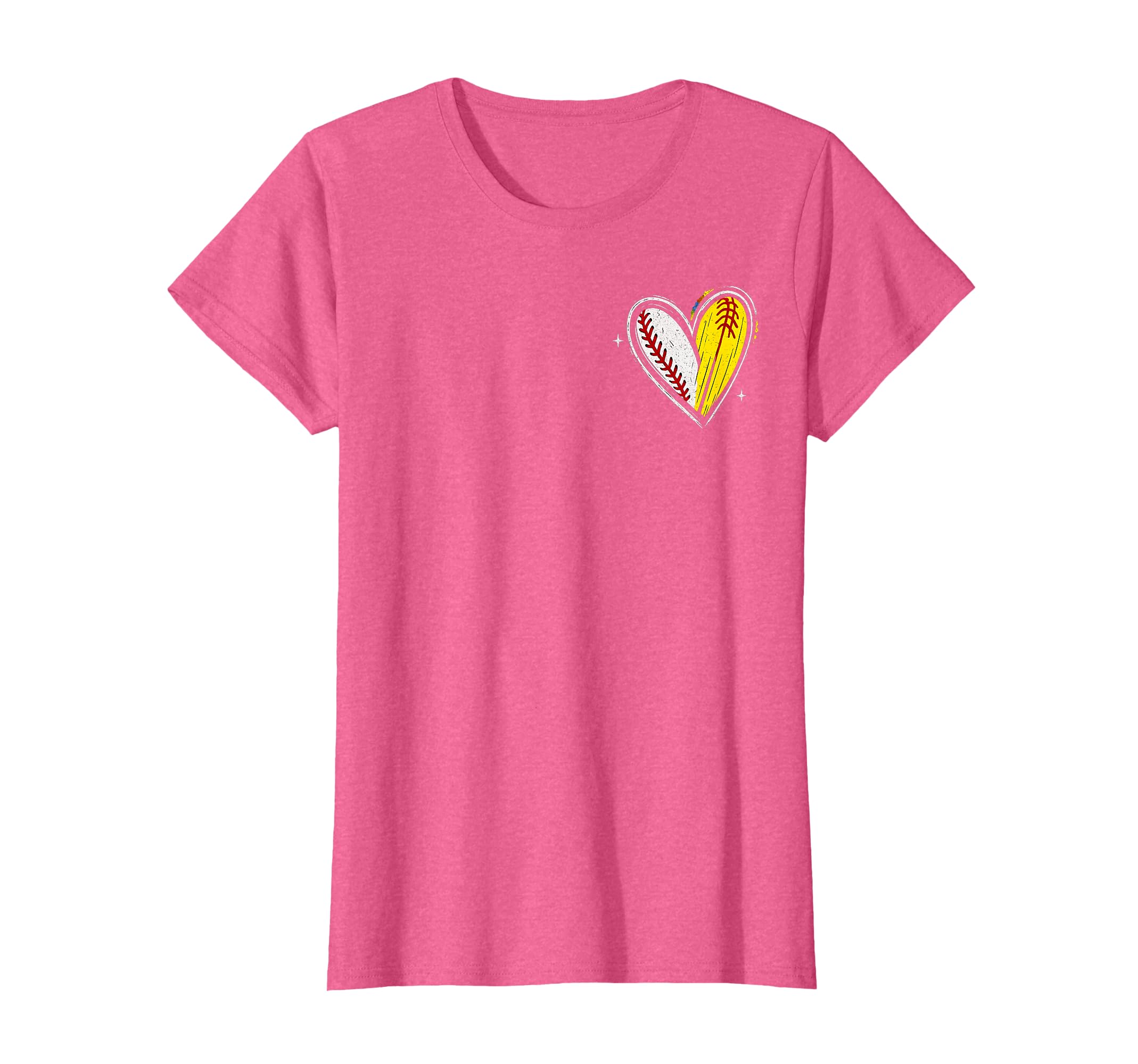 Baseball Mom Heart Softball Mom T-Shirt - Fun Novelty Design for Adults - T-Shirt, Sweatshirt, Hoodie
