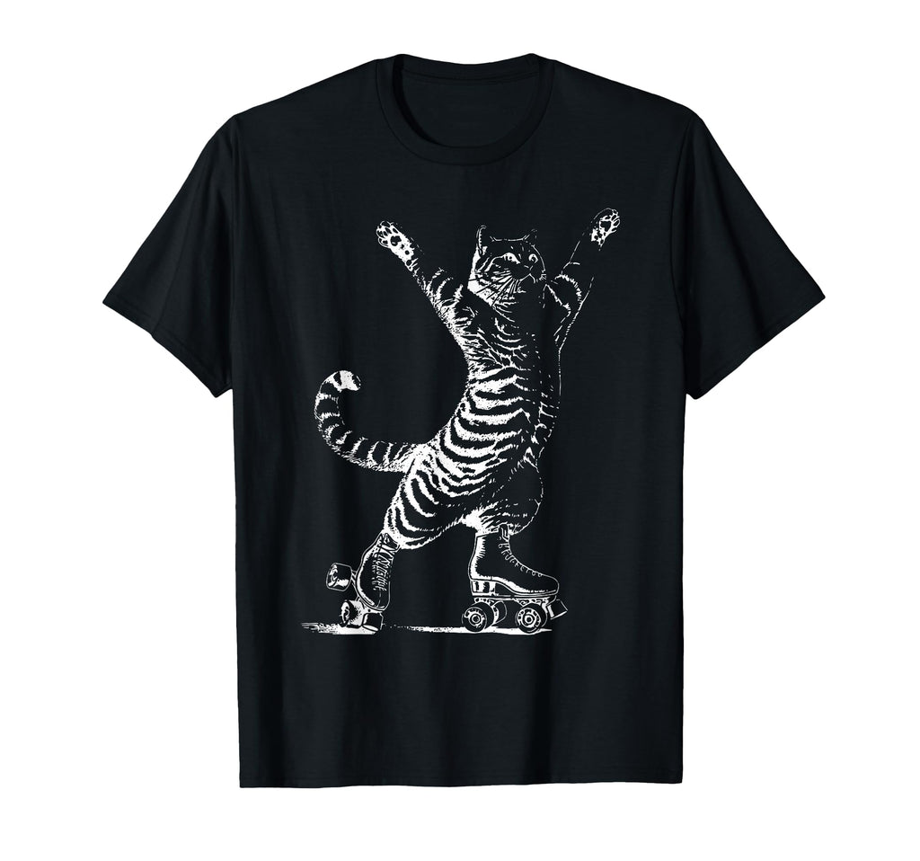 Cat Rollerskates Skating Derby Skater T-Shirt - Graphic Print Men Women - T-Shirt, Sweatshirt, Hoodie